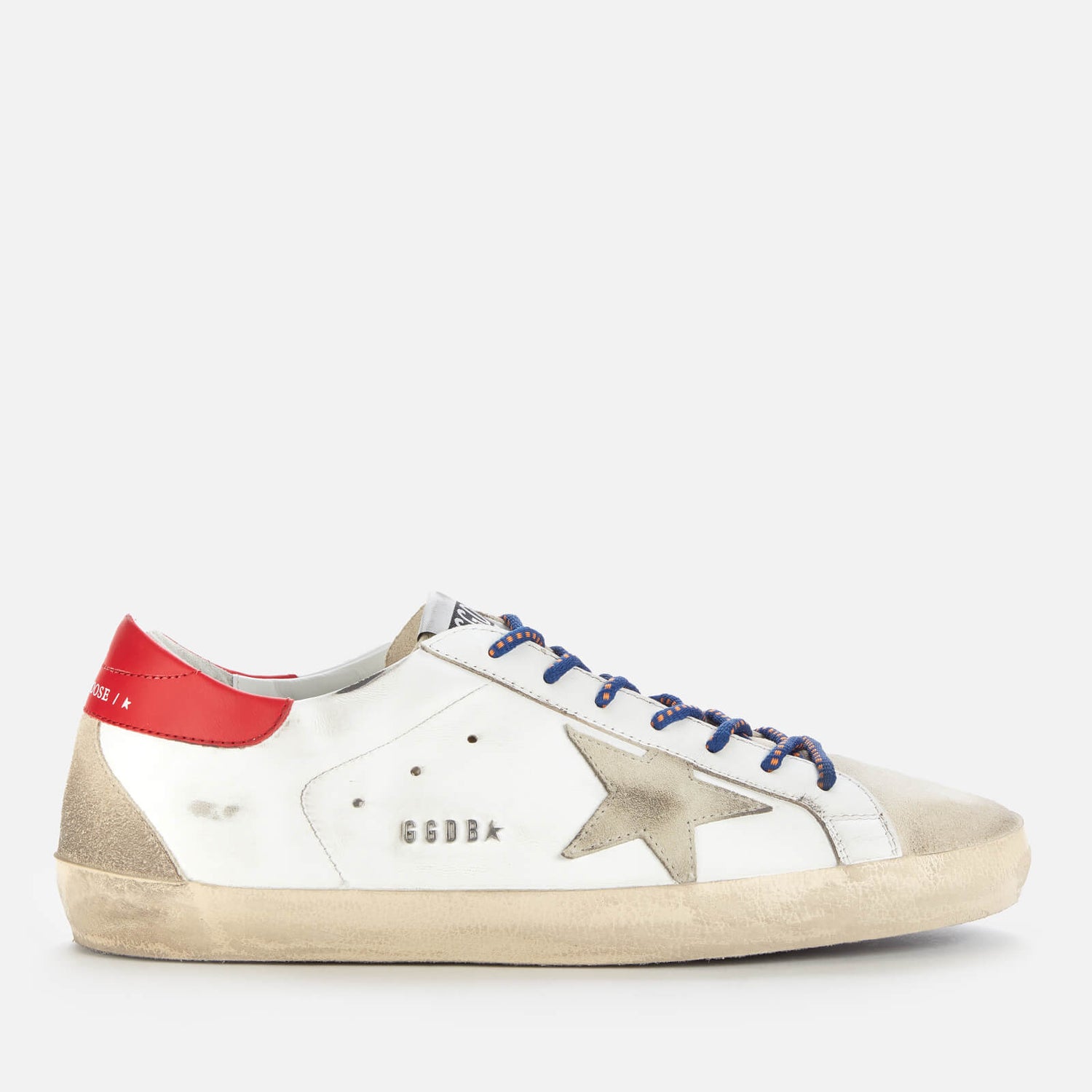 Golden Goose Men's Superstar Leather Trainers - Ice/White/Seedpearl/Red - UK 9