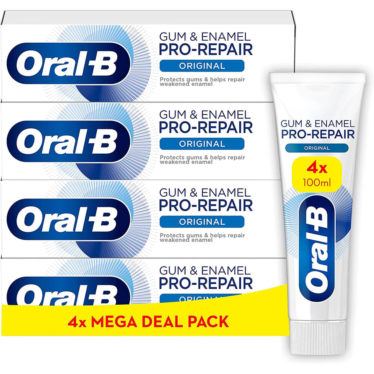 Oral-B Gum & Enamel Pro-Repair Original Toothpaste 4x100ml, Shipped In Recycled Carton