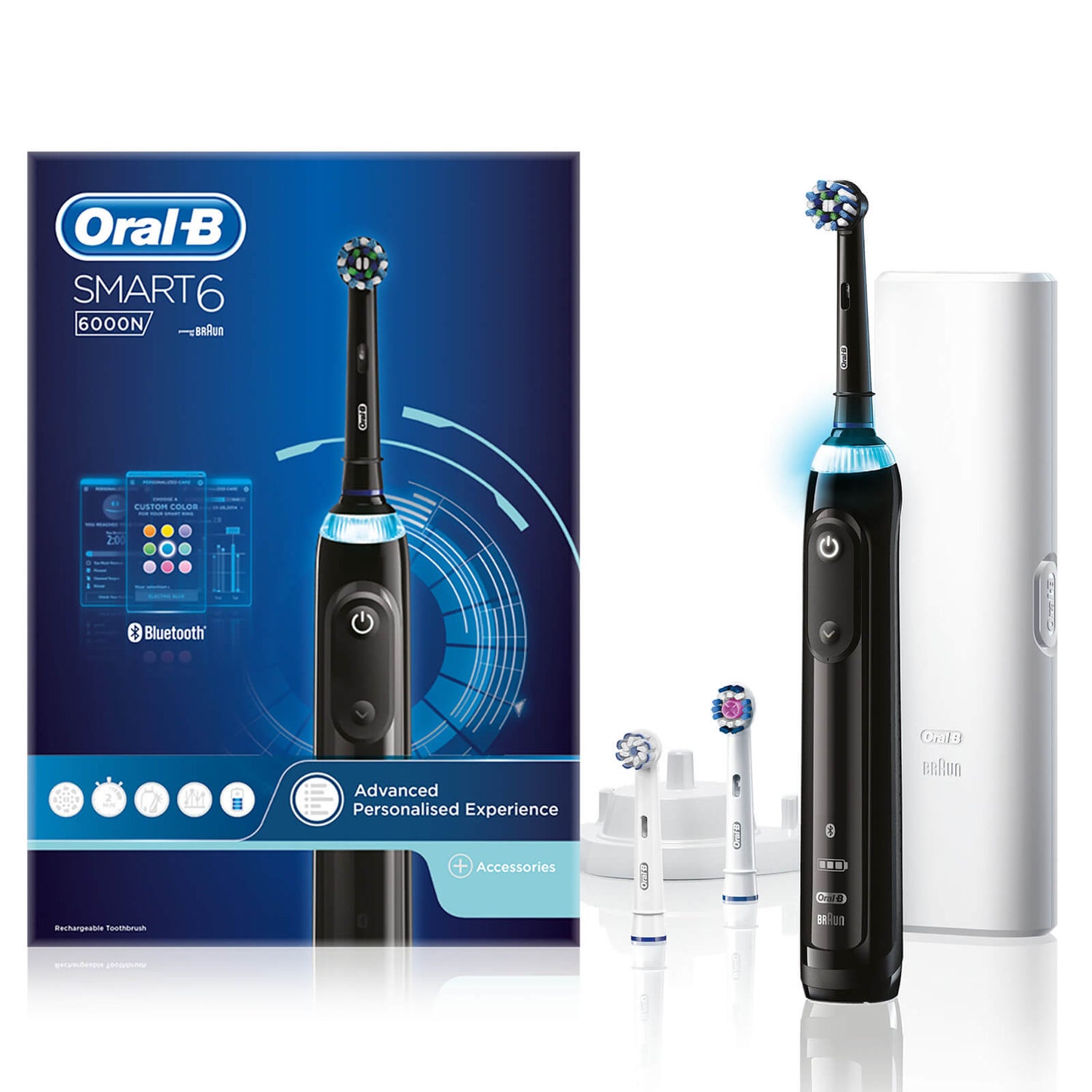 Oral-B Smart 6 - 6000N - Black Electric Toothbrush Designed by Braun