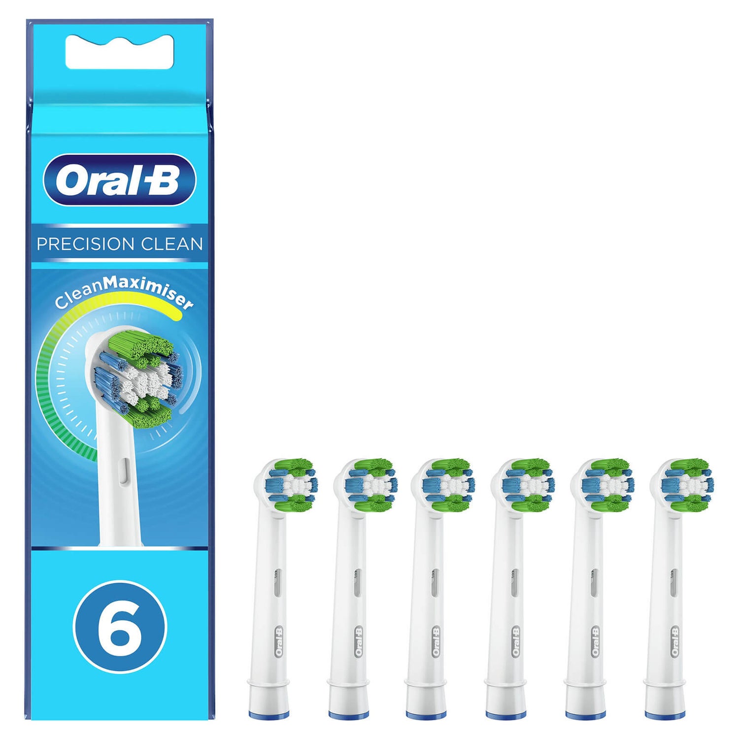 Oral-B Precision Clean Toothbrush Head with CleanMaximiser Technology, Pack of 6 Counts