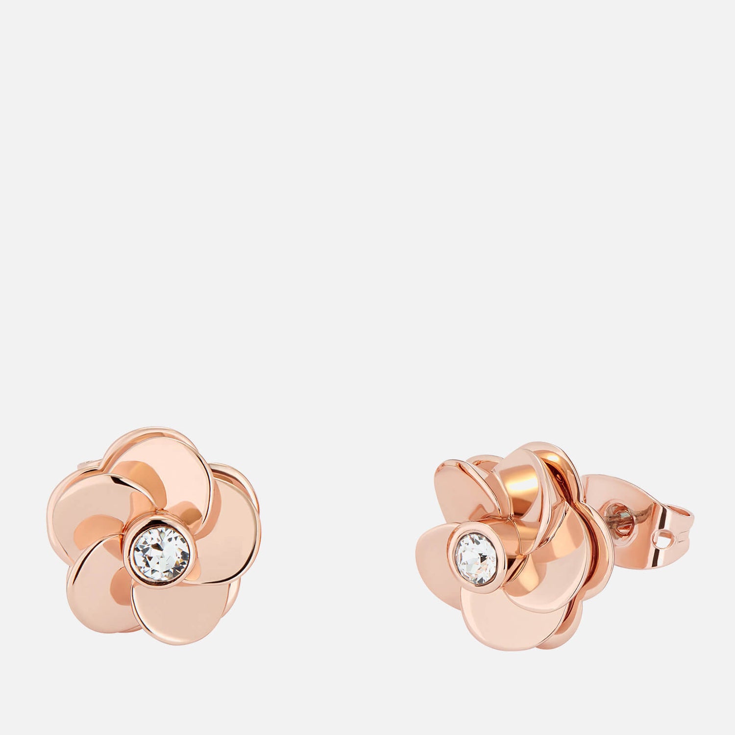 Ted Baker Women's Pelipa: Flower Stud Earring - Rose Gold Tone/Clear Crystal
