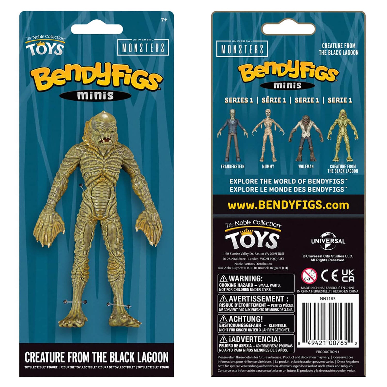 Noble Collection Universal Monsters Creature from the Black Lagoon Mini Bendyfig 5.5 Inches