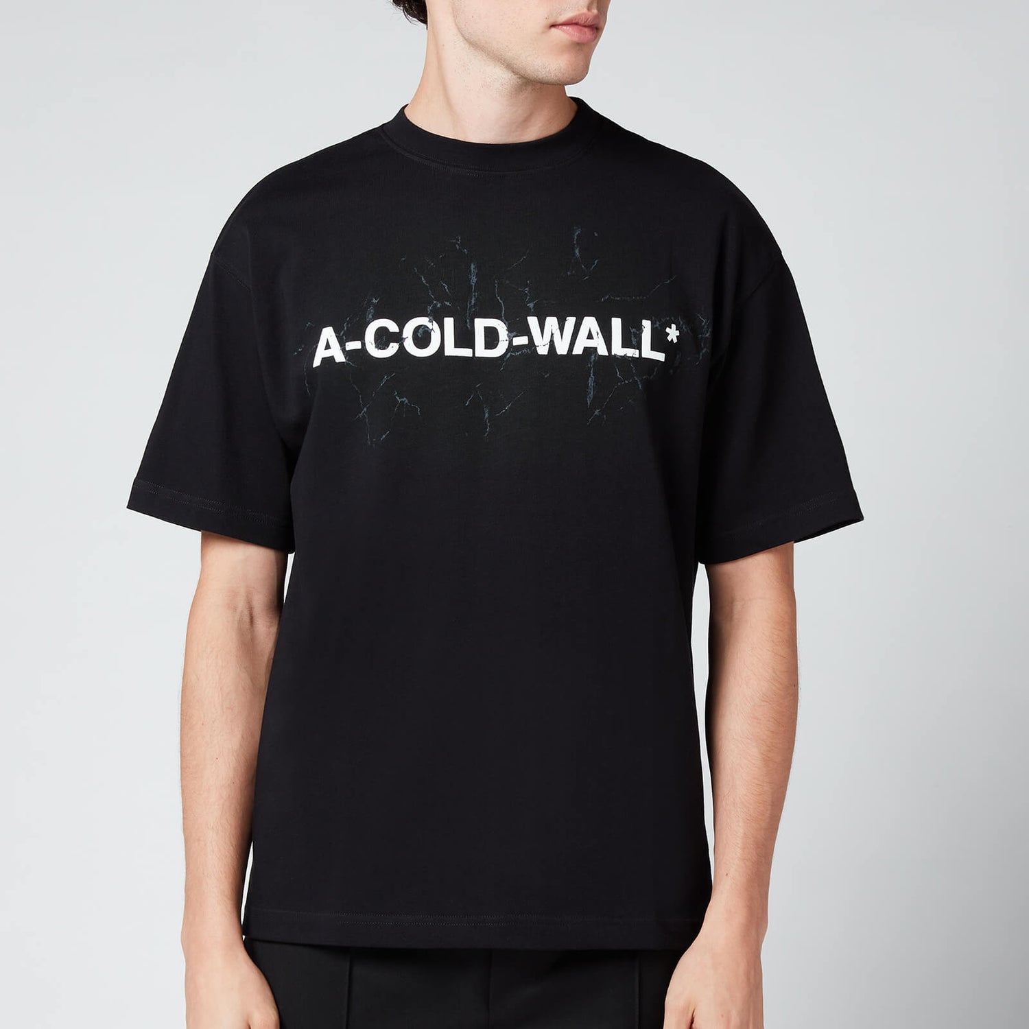 A-COLD-WALL* Men's Cracked Logo T-Shirt - Black - S