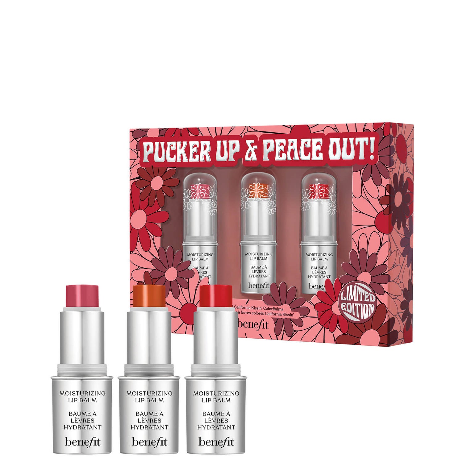 benefit Pucker Up and Peace Out Moisturising Lip Balm Trio