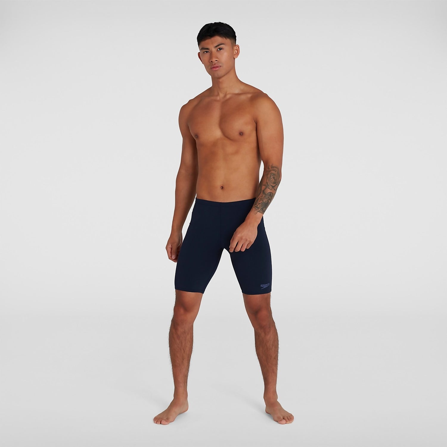 Speedo Men's Endurance Jammer Shorts in Navy with Drawstring Waist 