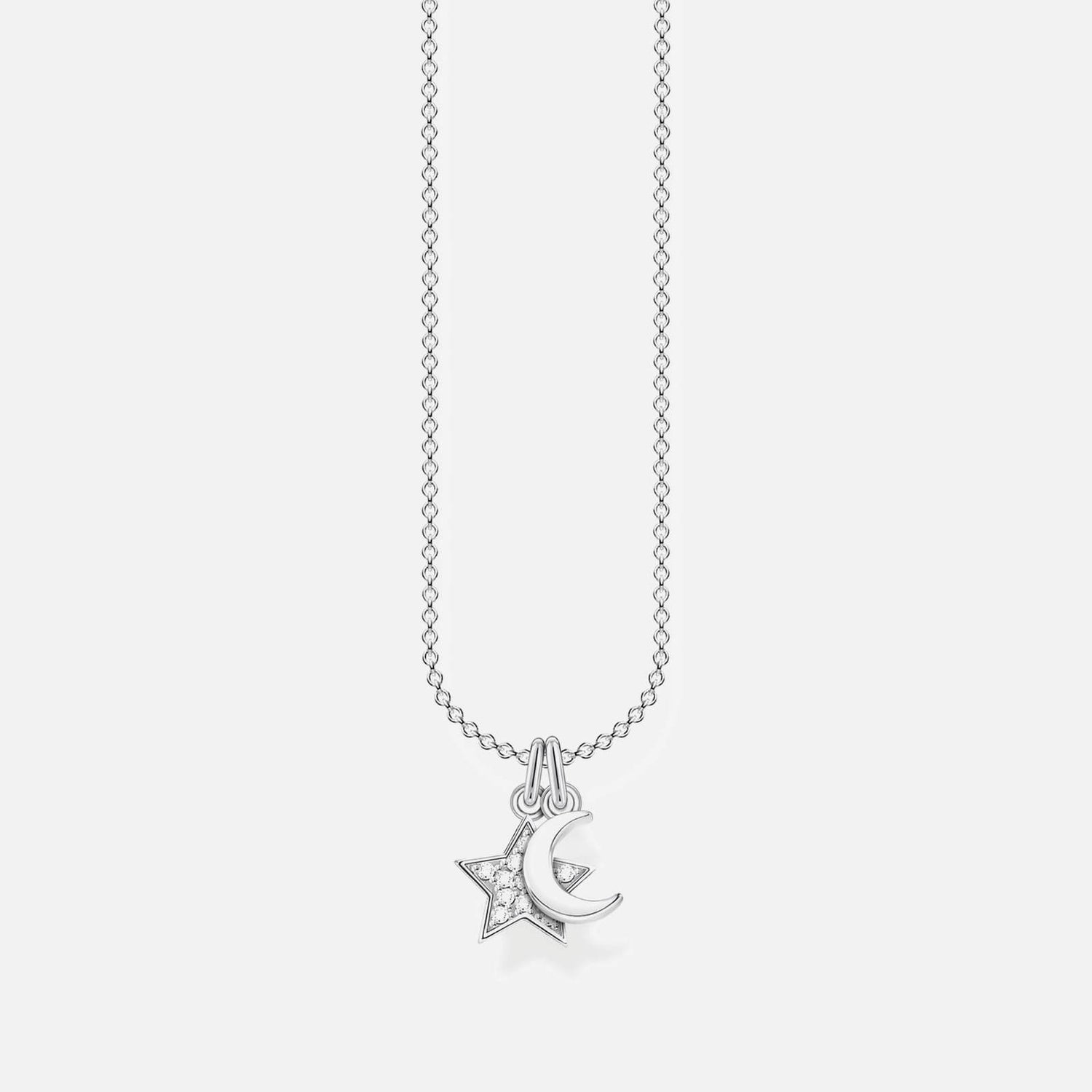 THOMAS SABO Women's Star and Moon Necklace - Silver