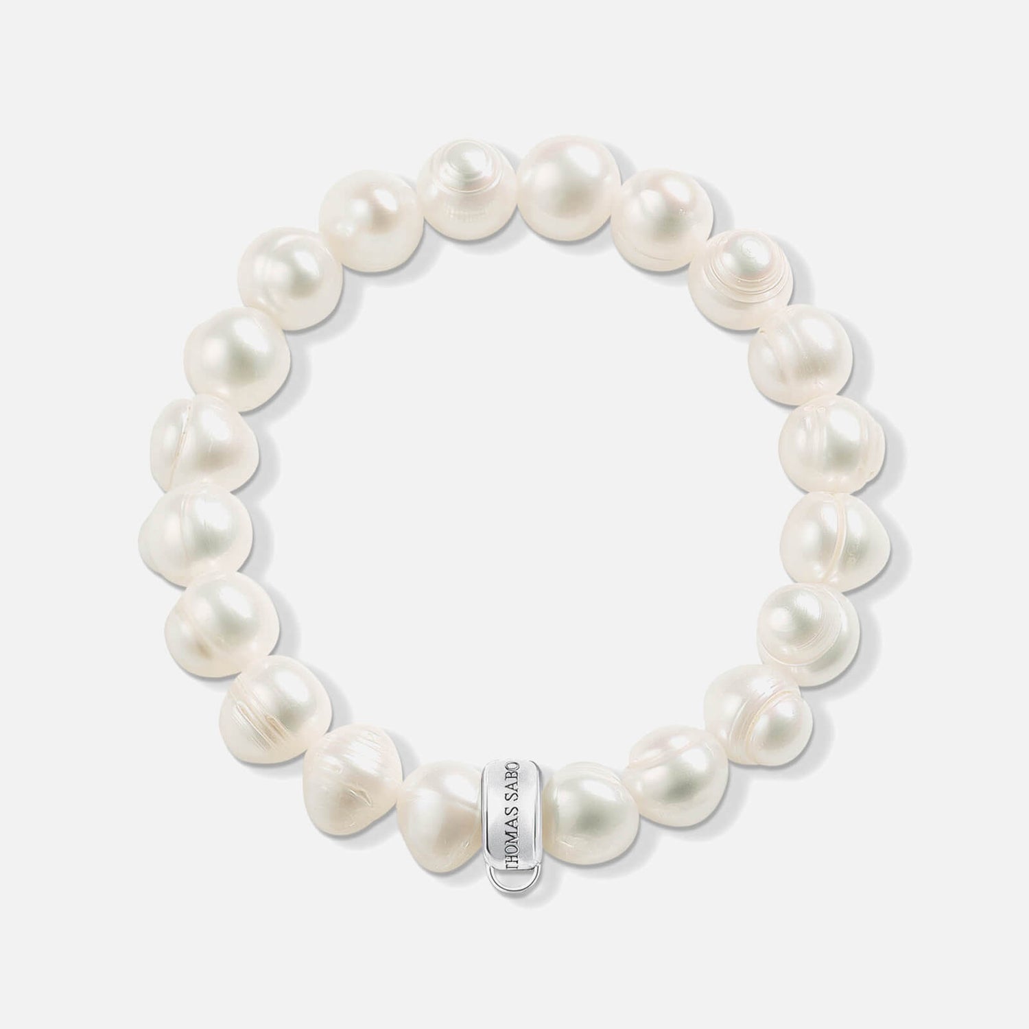 THOMAS SABO Women's Pearl Charm Bracelet – White