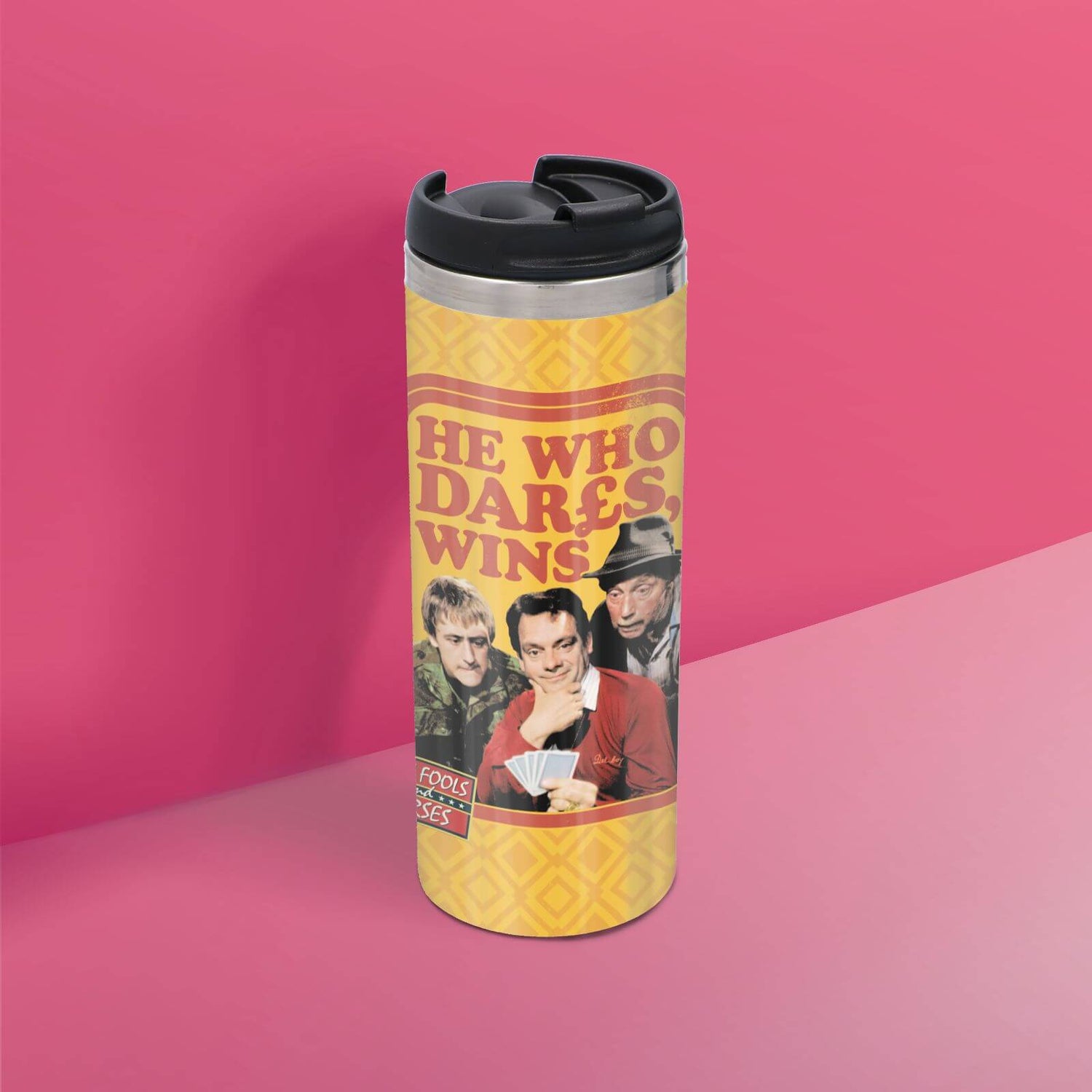 Only Fools And Horses He Who Dares, Wins Stainless Steel Thermo Travel Mug