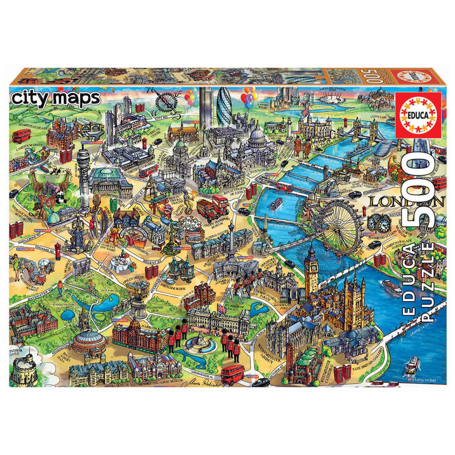 London City Map Jigsaw Puzzle (500 Pieces)