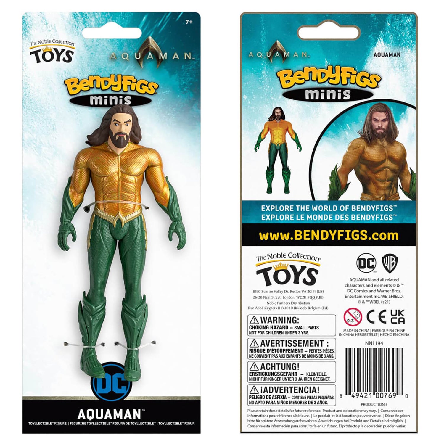 Noble Collection DC Comics Aquaman Mini Bendyfig 5.5 Inches