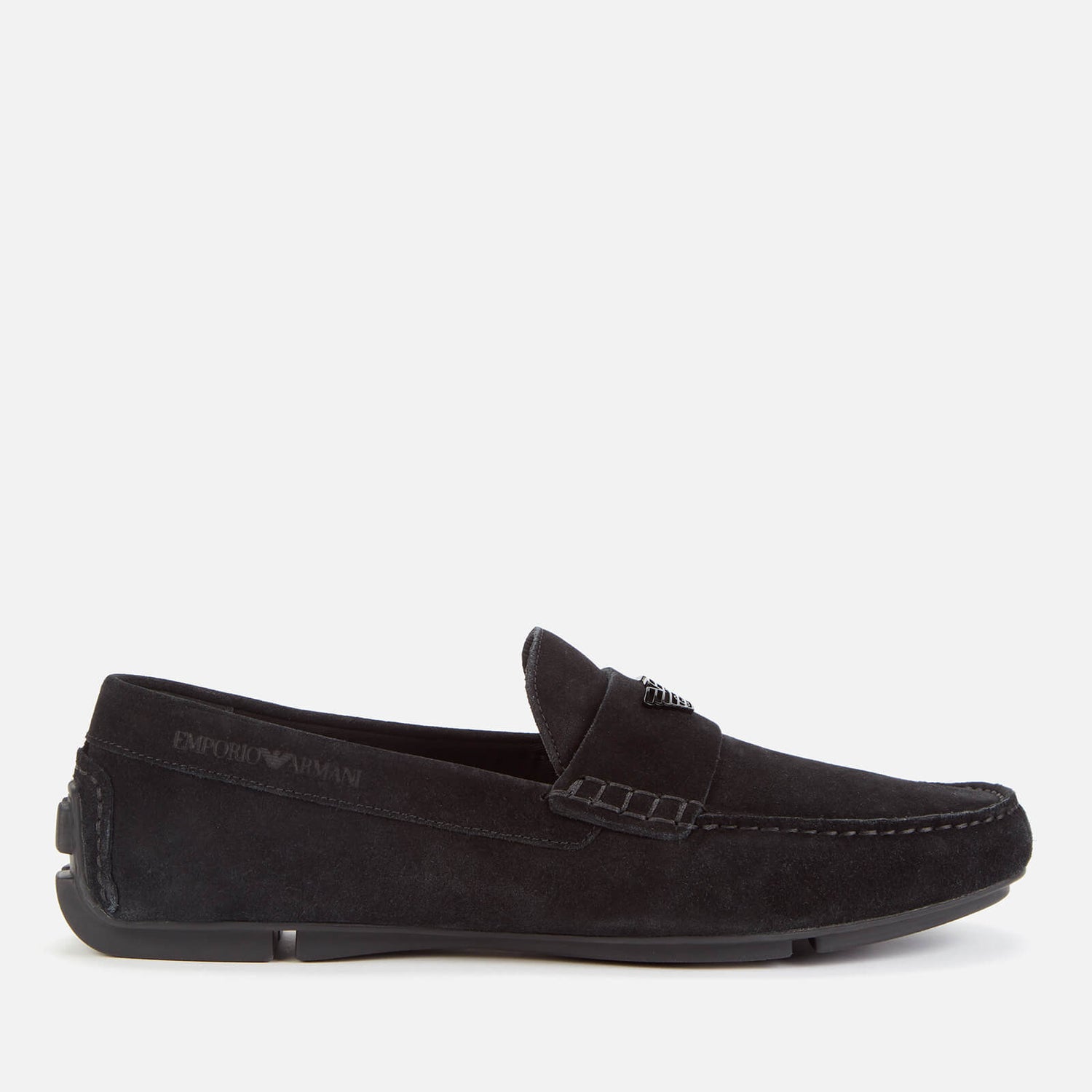Emporio Armani Men's Suede Driving Shoes - Black