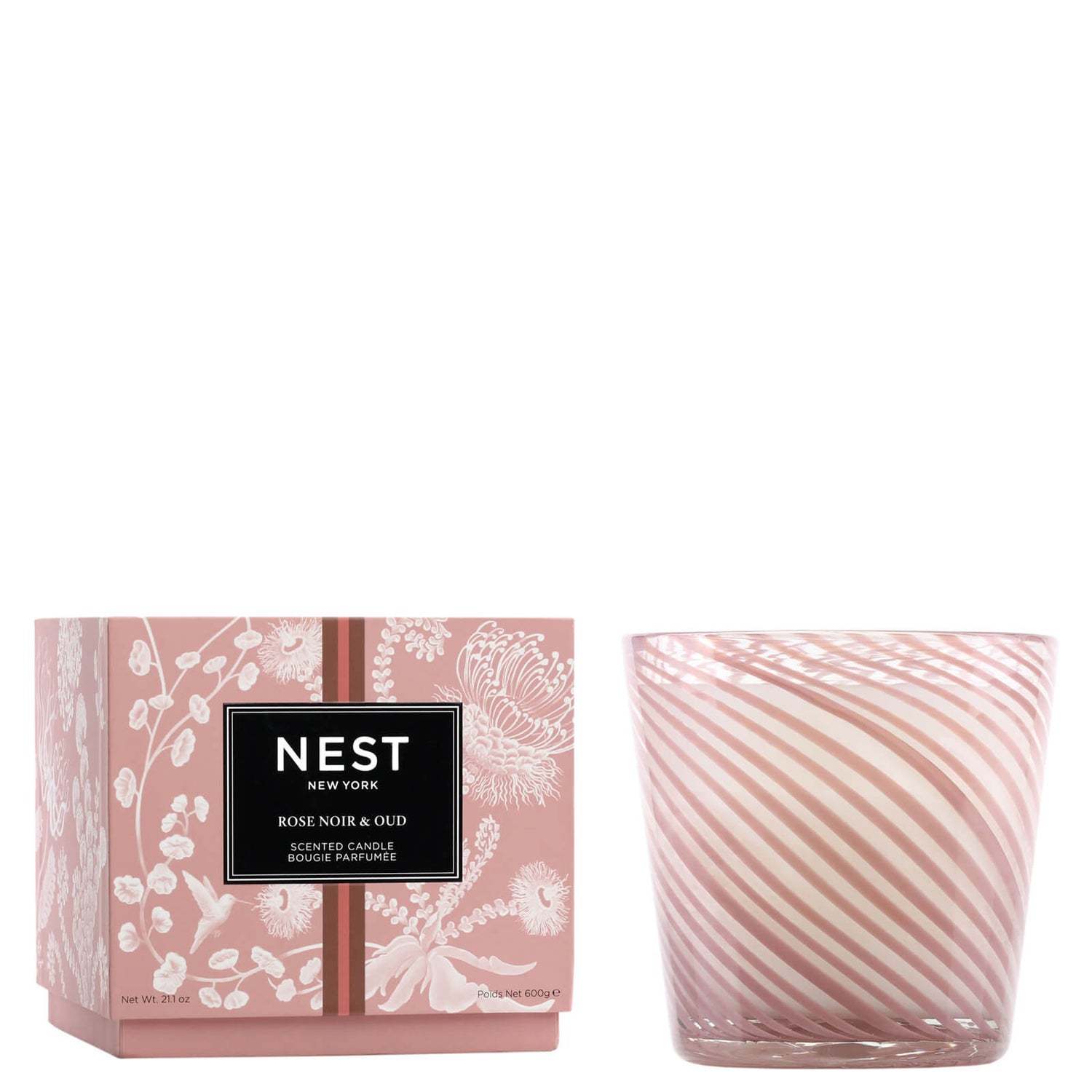 NEST Fragrances Rose Noir and Oud Specialty 3-Wick Candle 600g