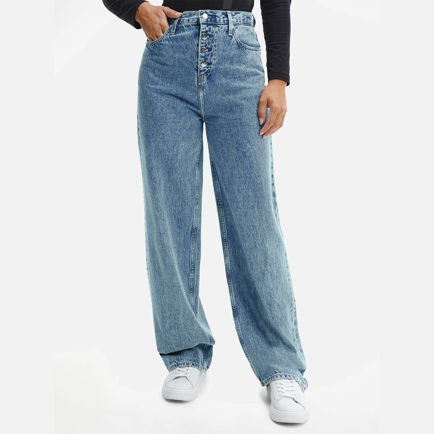 Calvin Klein Jeans Women's High Rise Relaxed Jeans - Denim Light