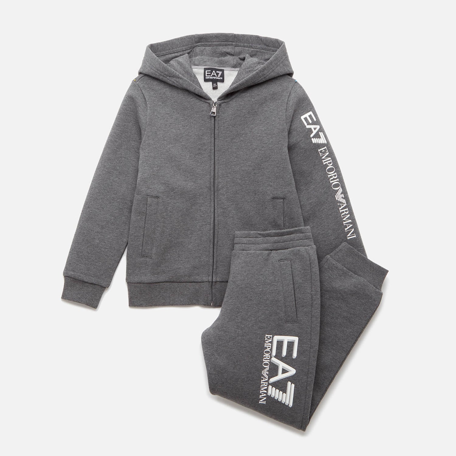 EA7 Boys' French Terry Visibility Tracksuit - Grey