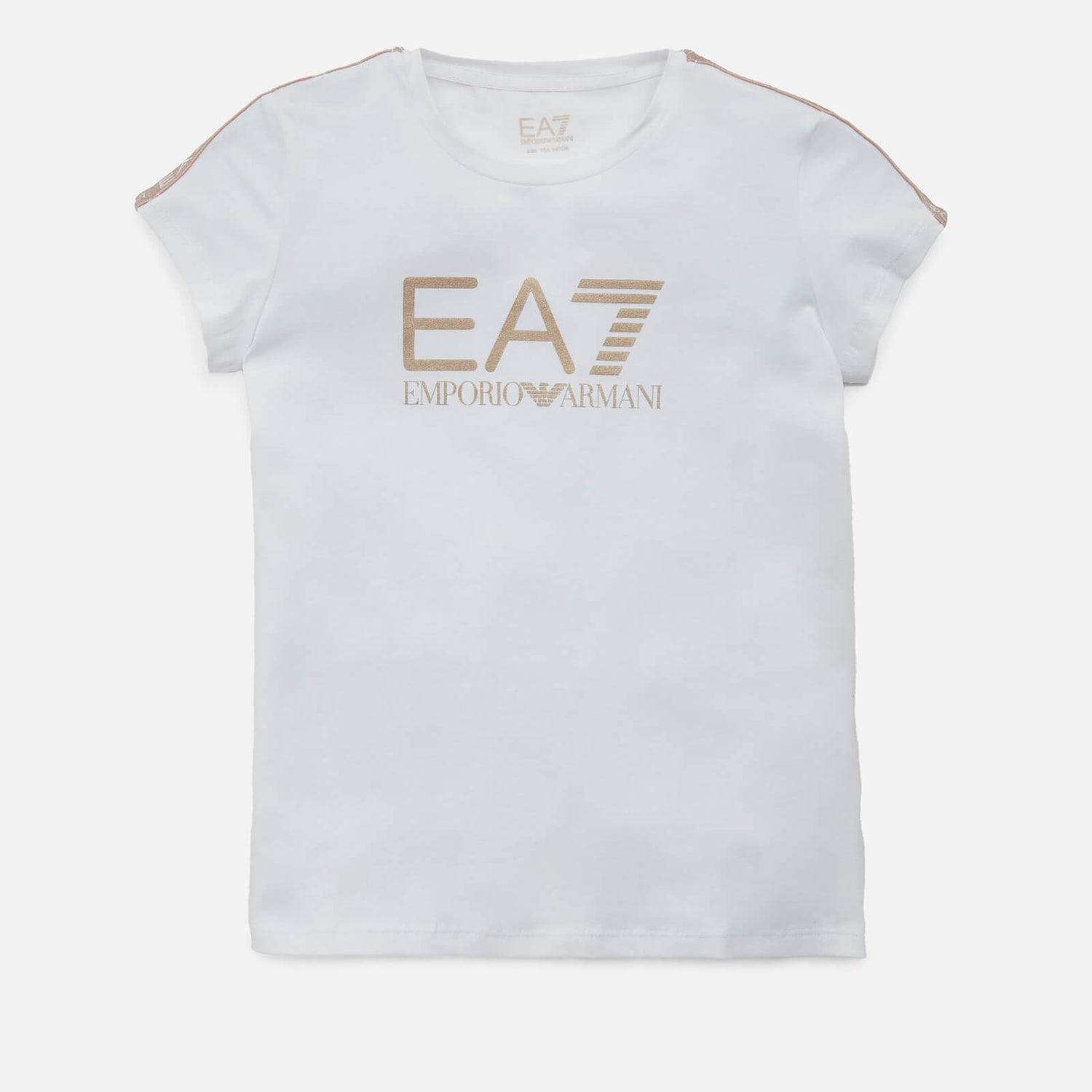 EA7 Girls' Training Fundamental Sporty Logo T-Shirt - White