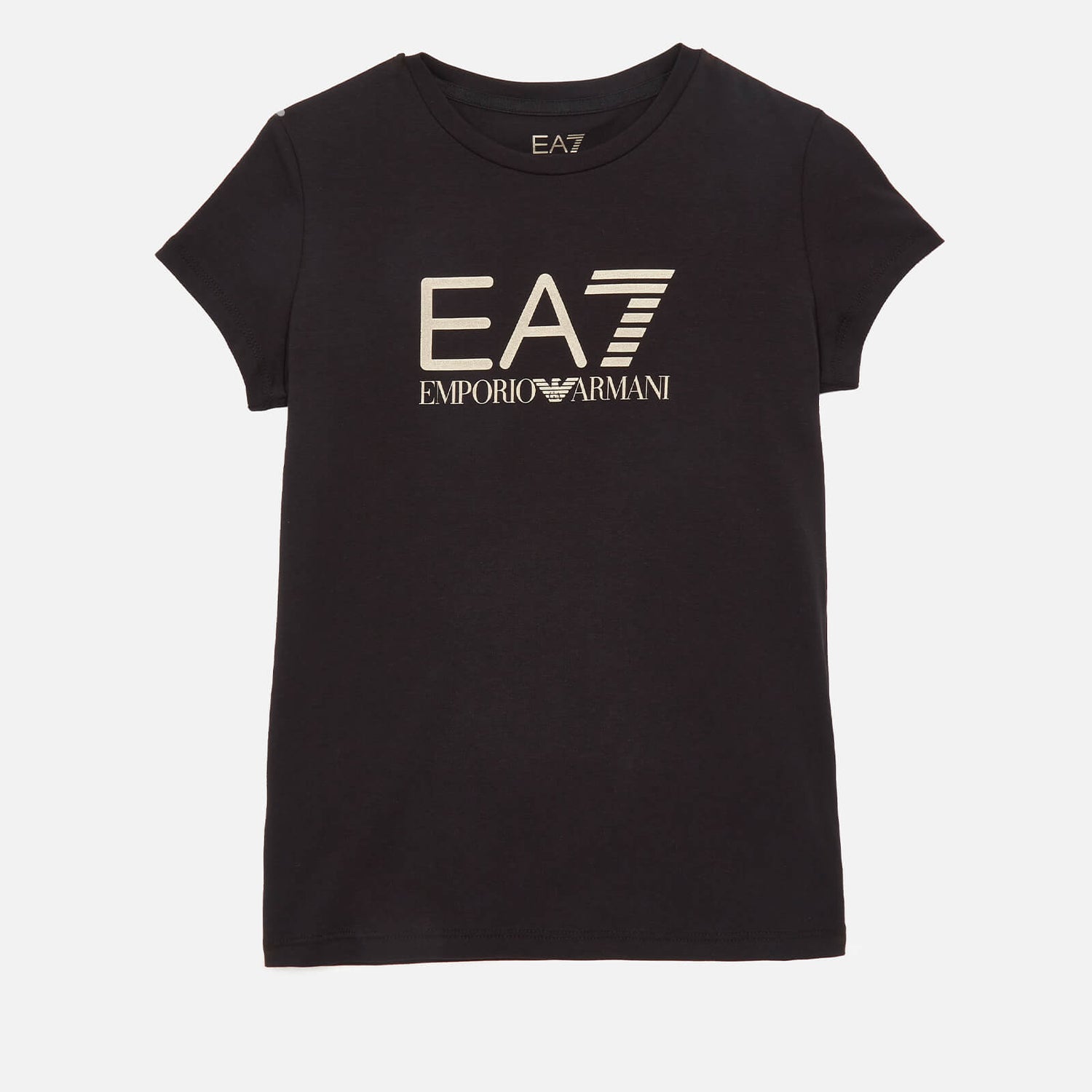 EA7 Girls' Training Fundamental Sporty Logo T-Shirt - Black