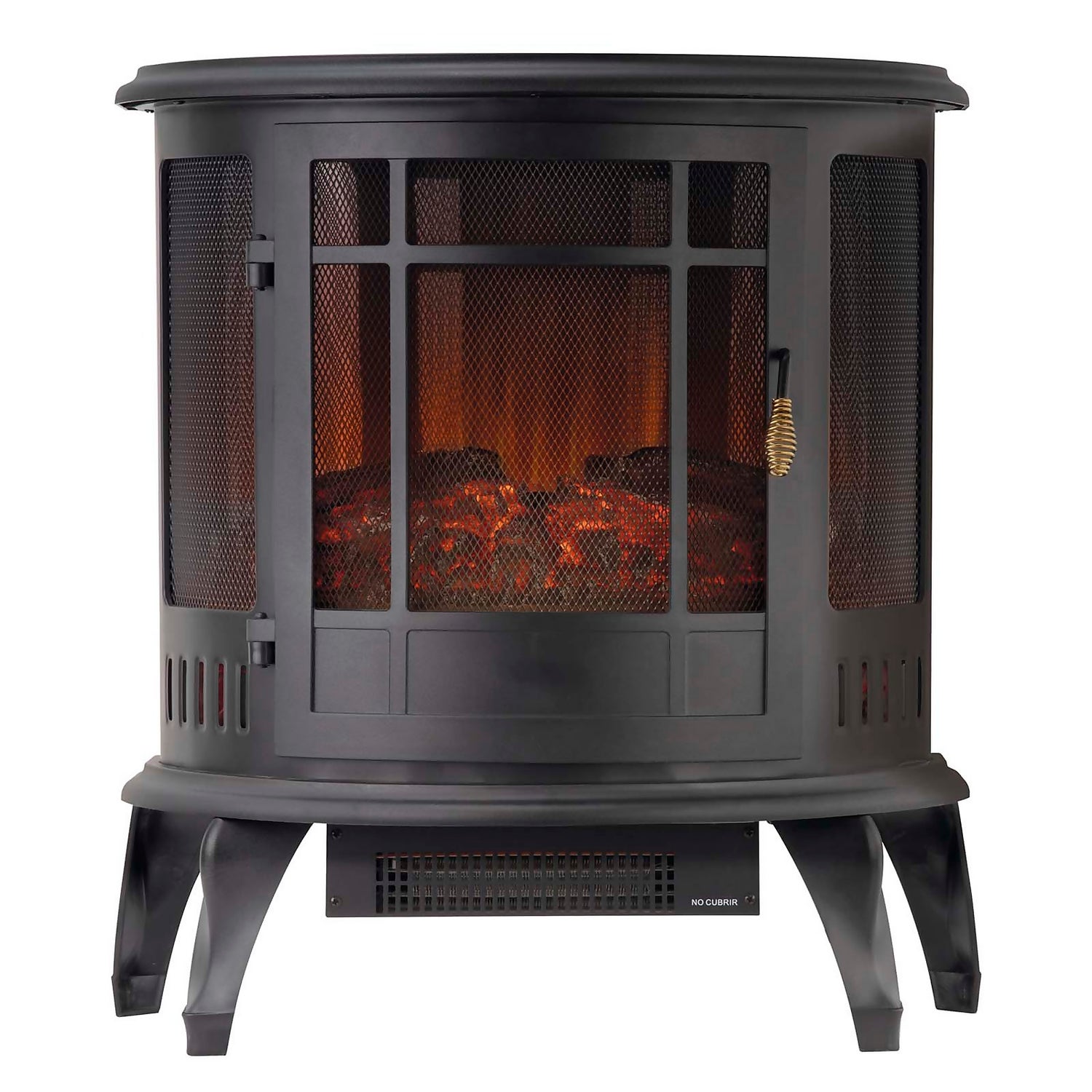 Ironhorse Elstow 1800W Freestanding Electric Stove with Realistic Log Flame  Effect - Black | Homebase