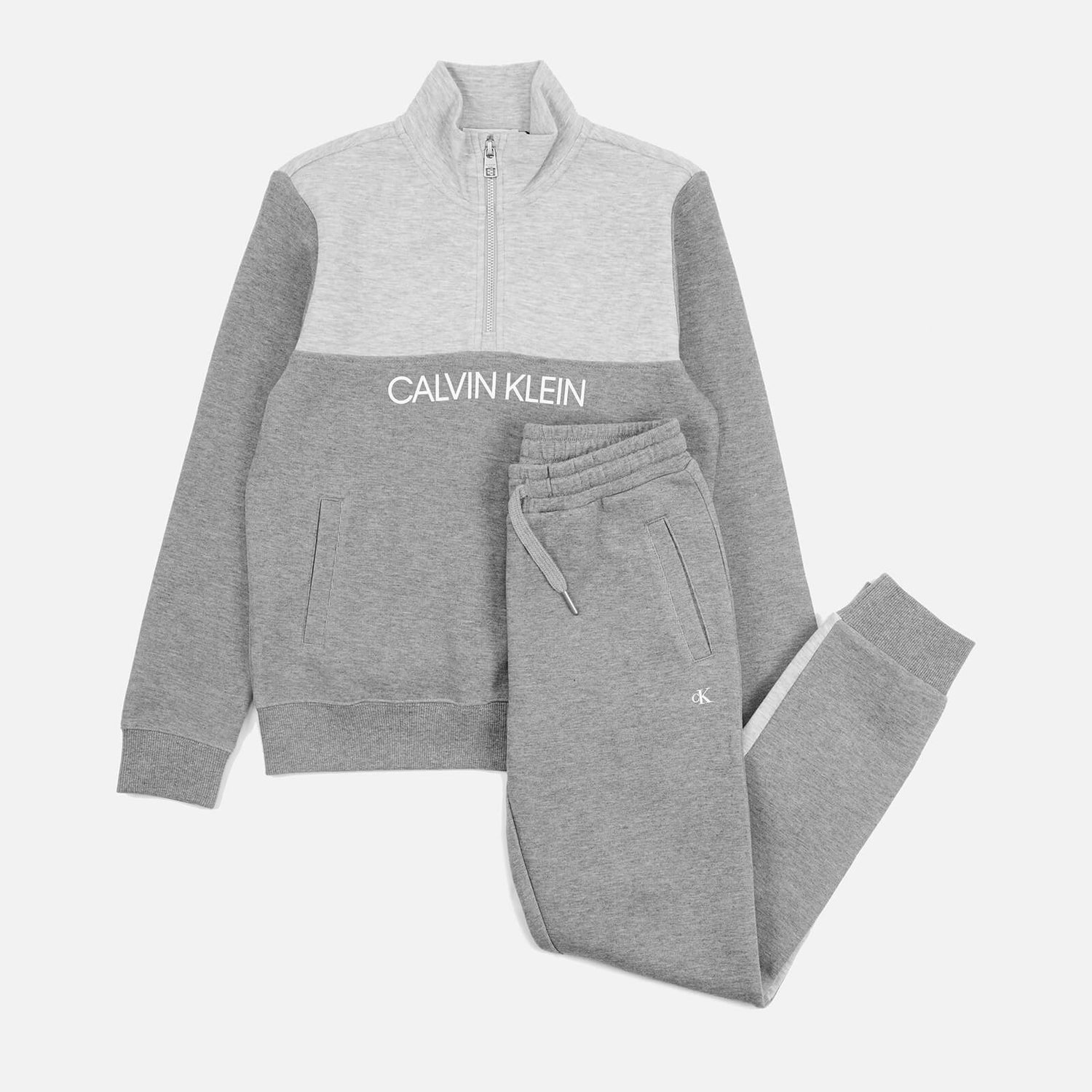 Calvin Klein Boys' Colour Block Zip-Up Sweatpants Set - Mid Grey Heather
