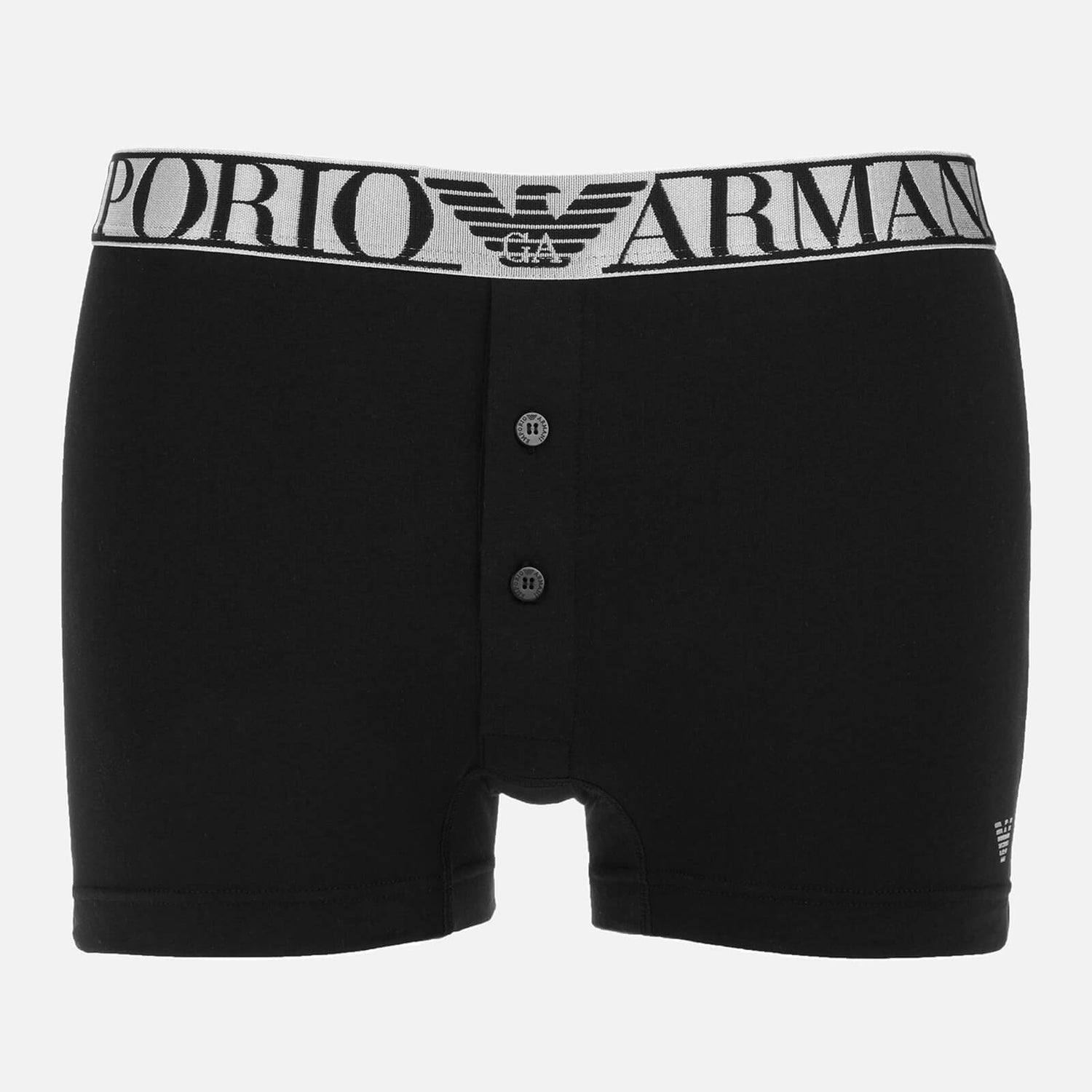 Emporio Armani Underwear Men's Button Boxer Shorts - Black