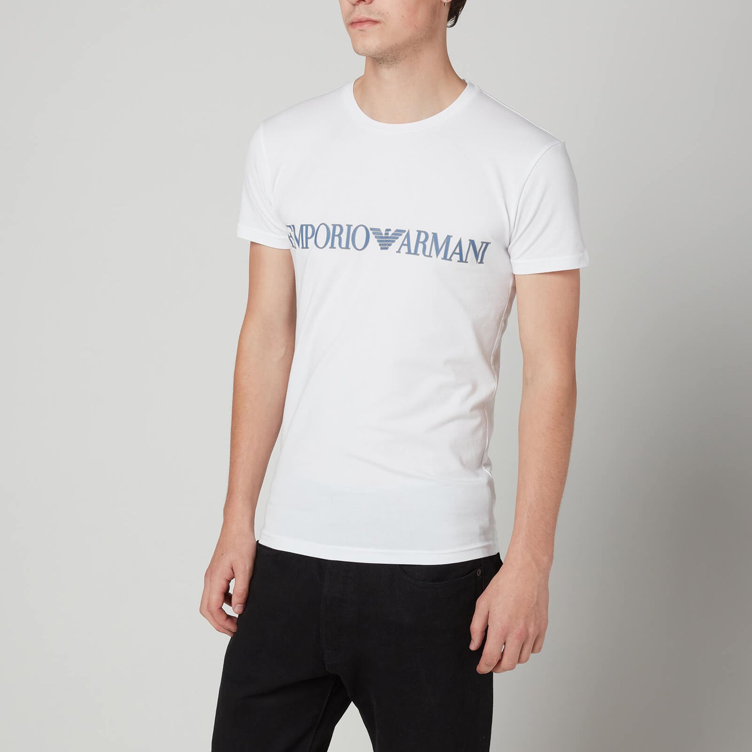 Emporio Armani Loungewear Men's Mega Logo Crewneck T-Shirt - White