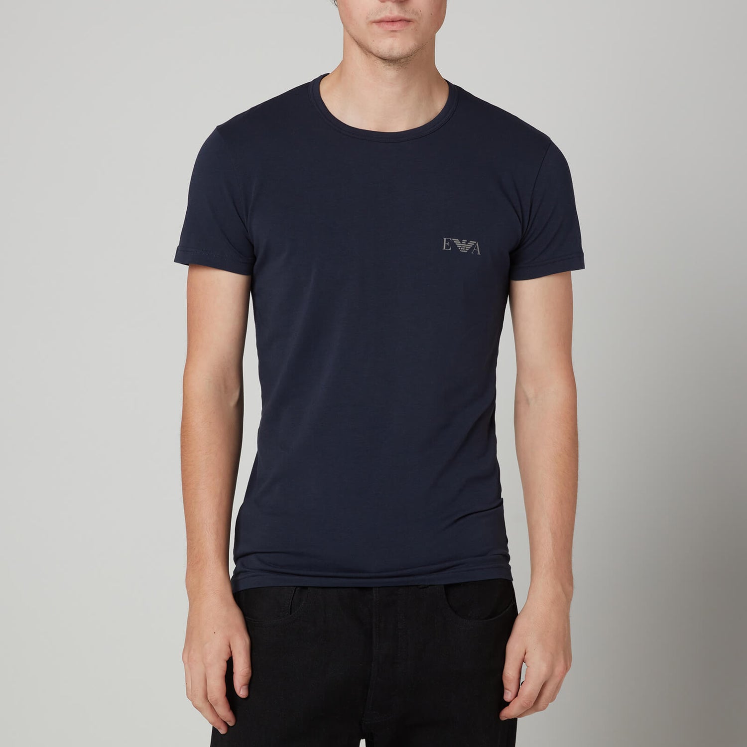 Emporio Armani Loungewear Men's 2-Pack Slim Fit Crewneck T-Shirts - Marine/Marine