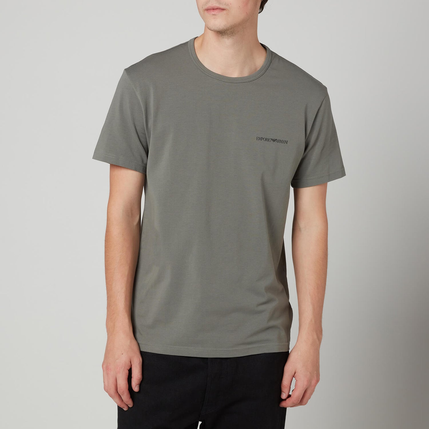 Emporio Armani Loungewear Men's 2-Pack Regular Fit Crewneck T-Shirt - Black