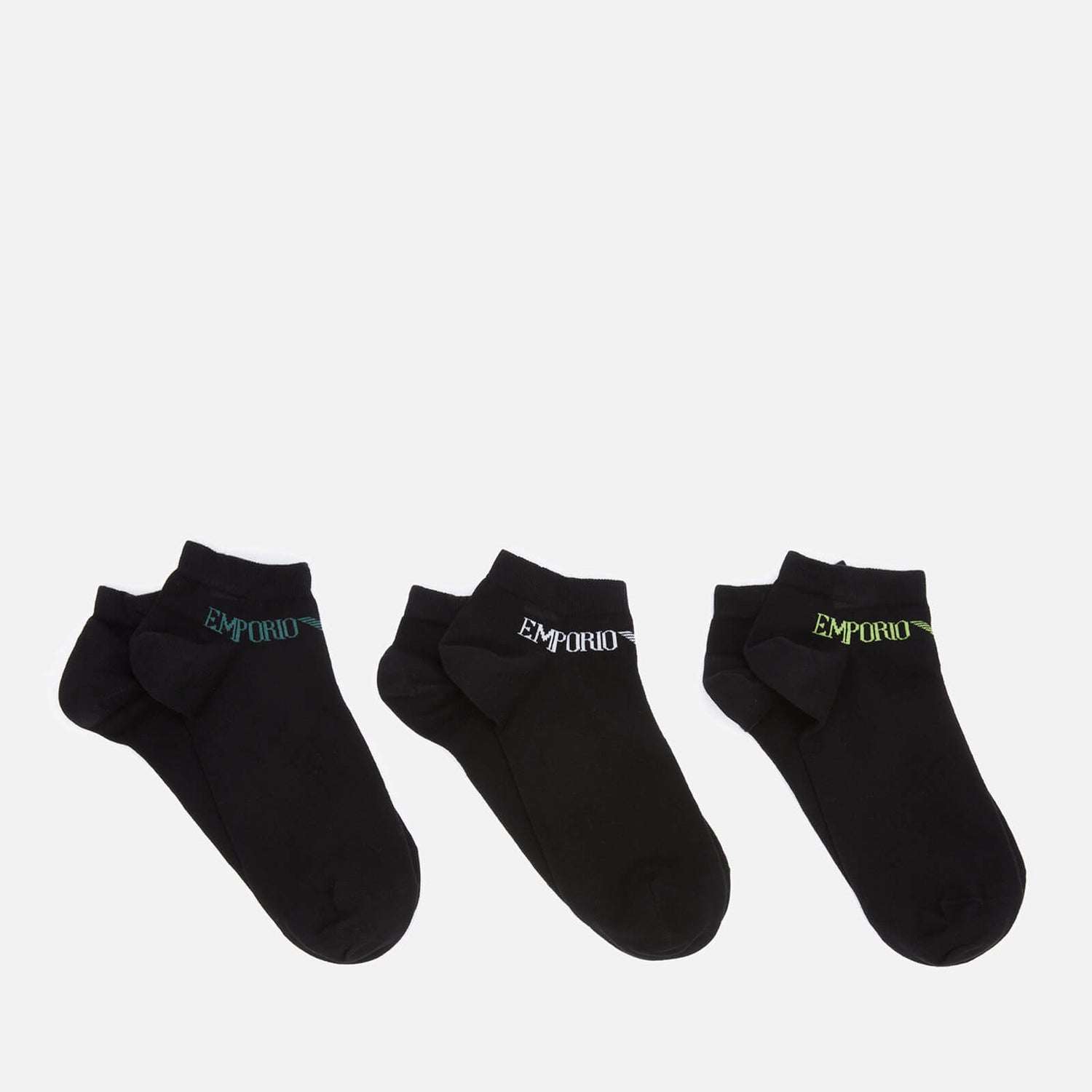 Emporio Armani Men's 3-Pack In Shoe Socks - Black - M