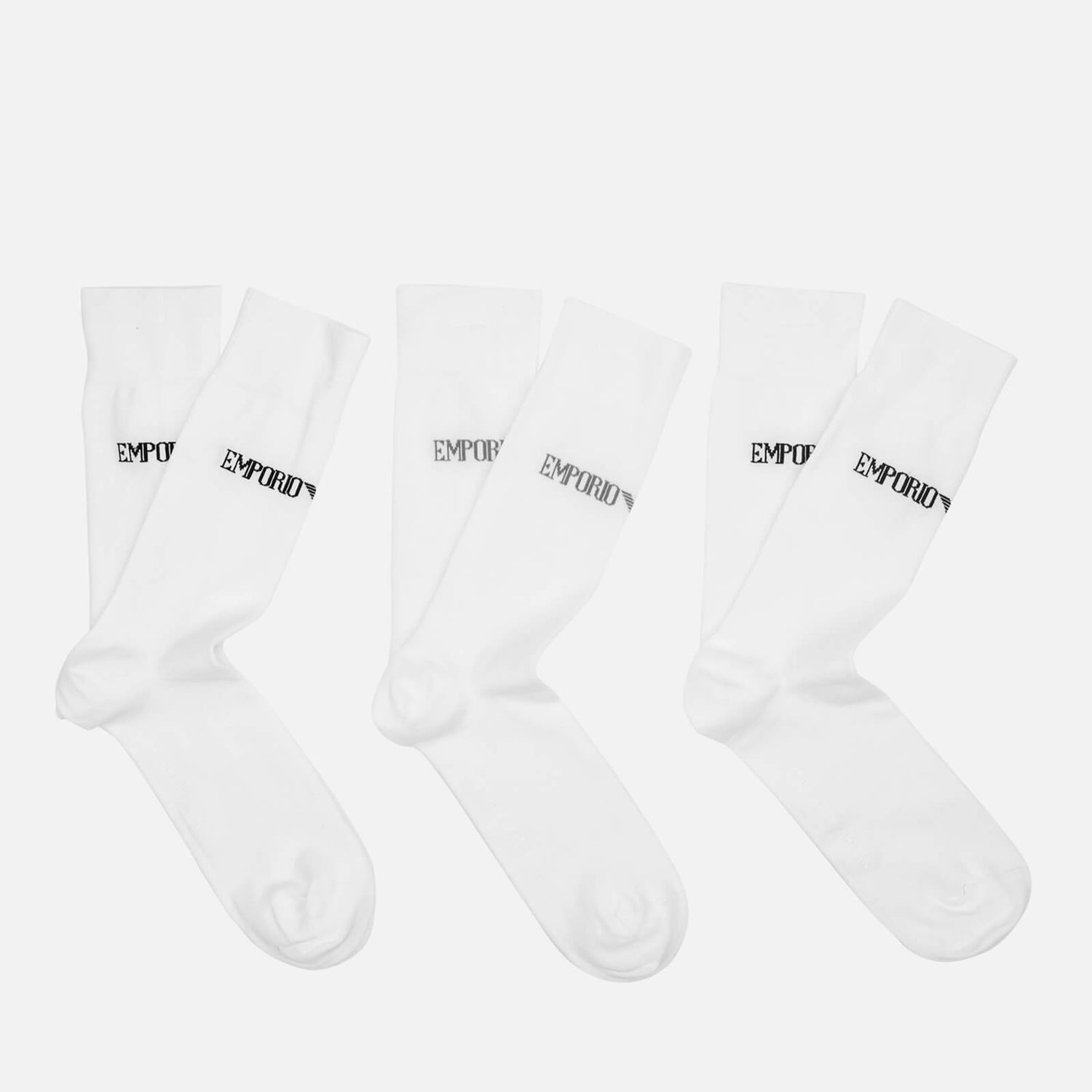 Emporio Armani Men's 3-Pack Sports Socks - White