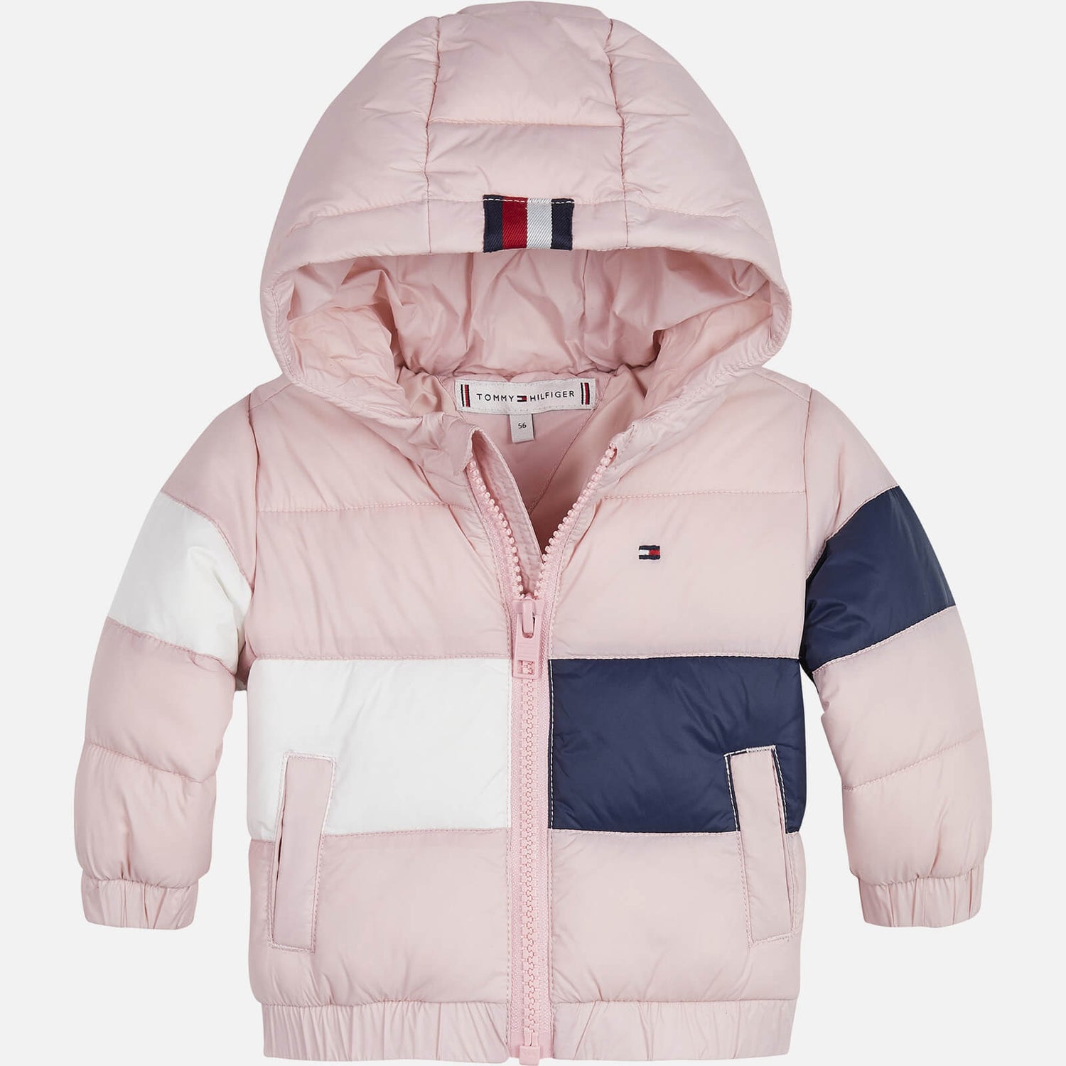 Tommy Hilfiger Baby Colourblock Puffer Coat - Delicate Pink