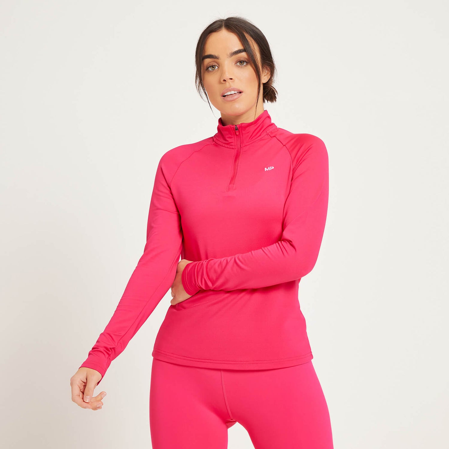 MP Női Training Slim Fit 1/4 Cipzáras Felső - Magenta