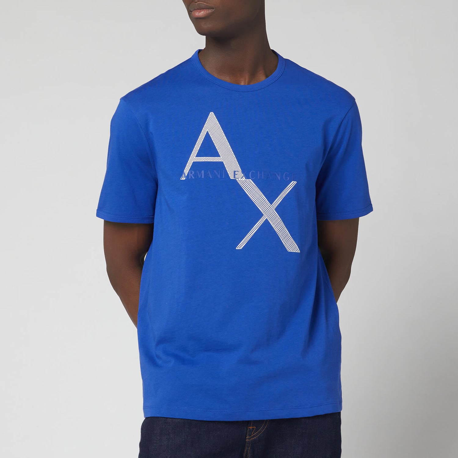 Armani Exchange Men's Large Ax Logo T-Shirt - Ultra Marine