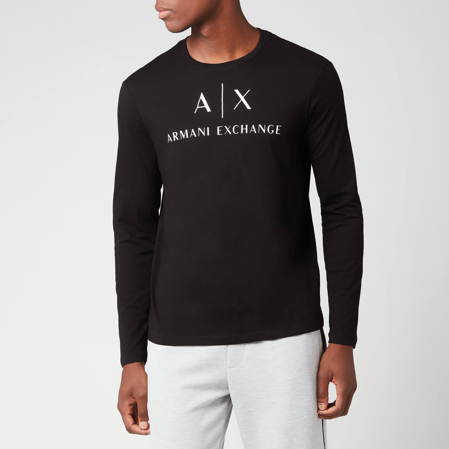 Armani Exchange Men's AX Logo Long Sleeve T-Shirt - Black - S