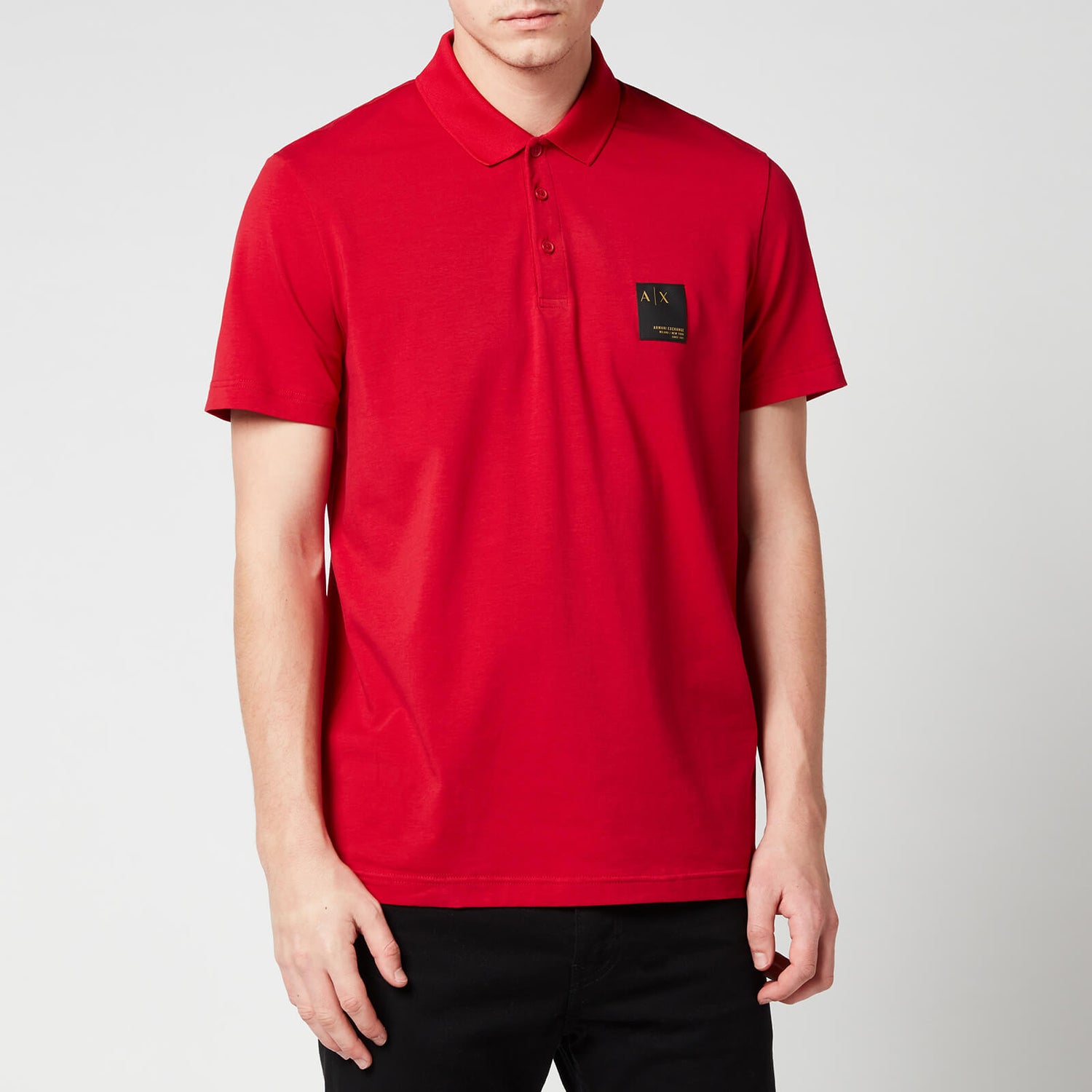 Armani Exchange Men's Patch Logo Polo Shirt - Jester Red
