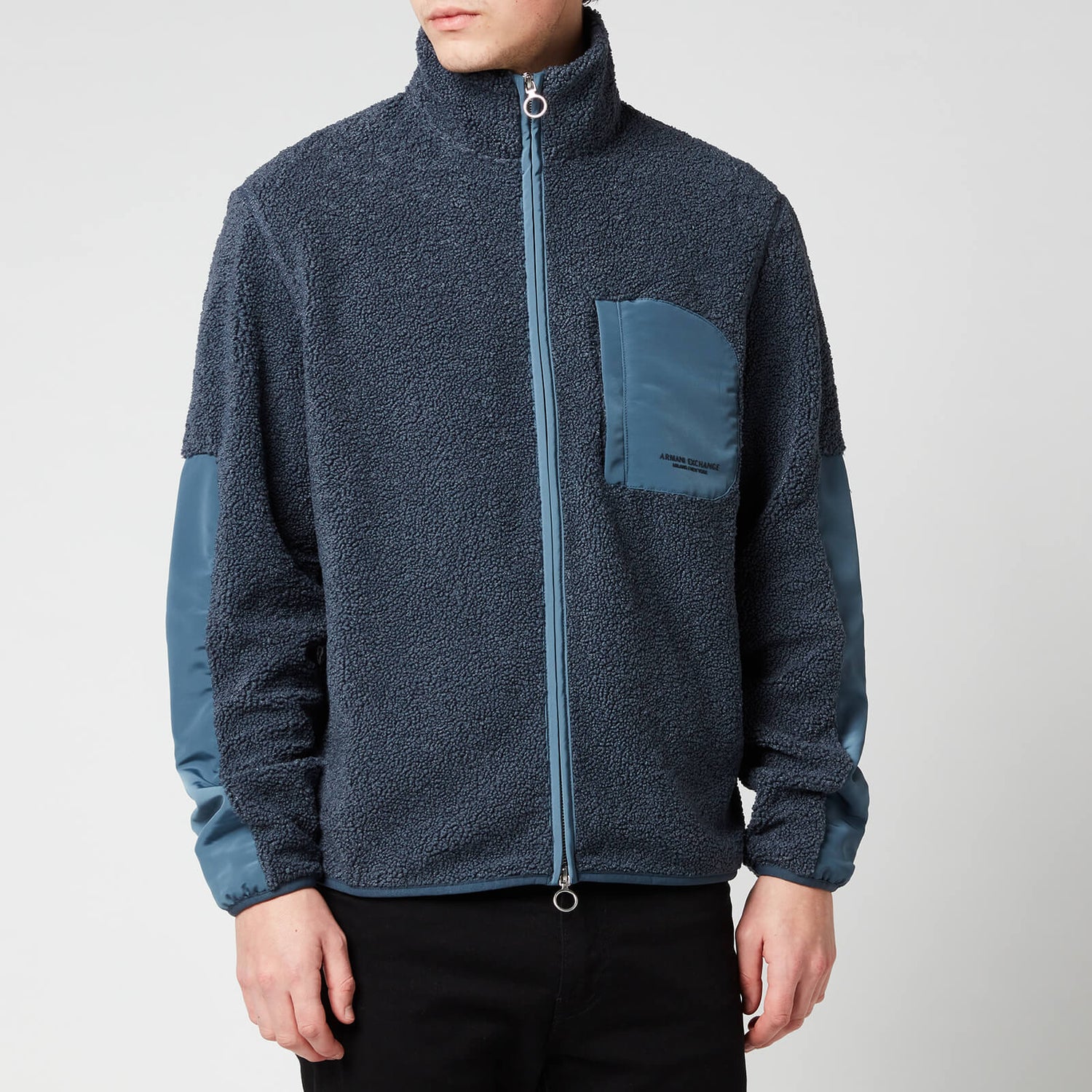 Armani Exchange Men's Fleece Zipped Jacket - Dusty Blue