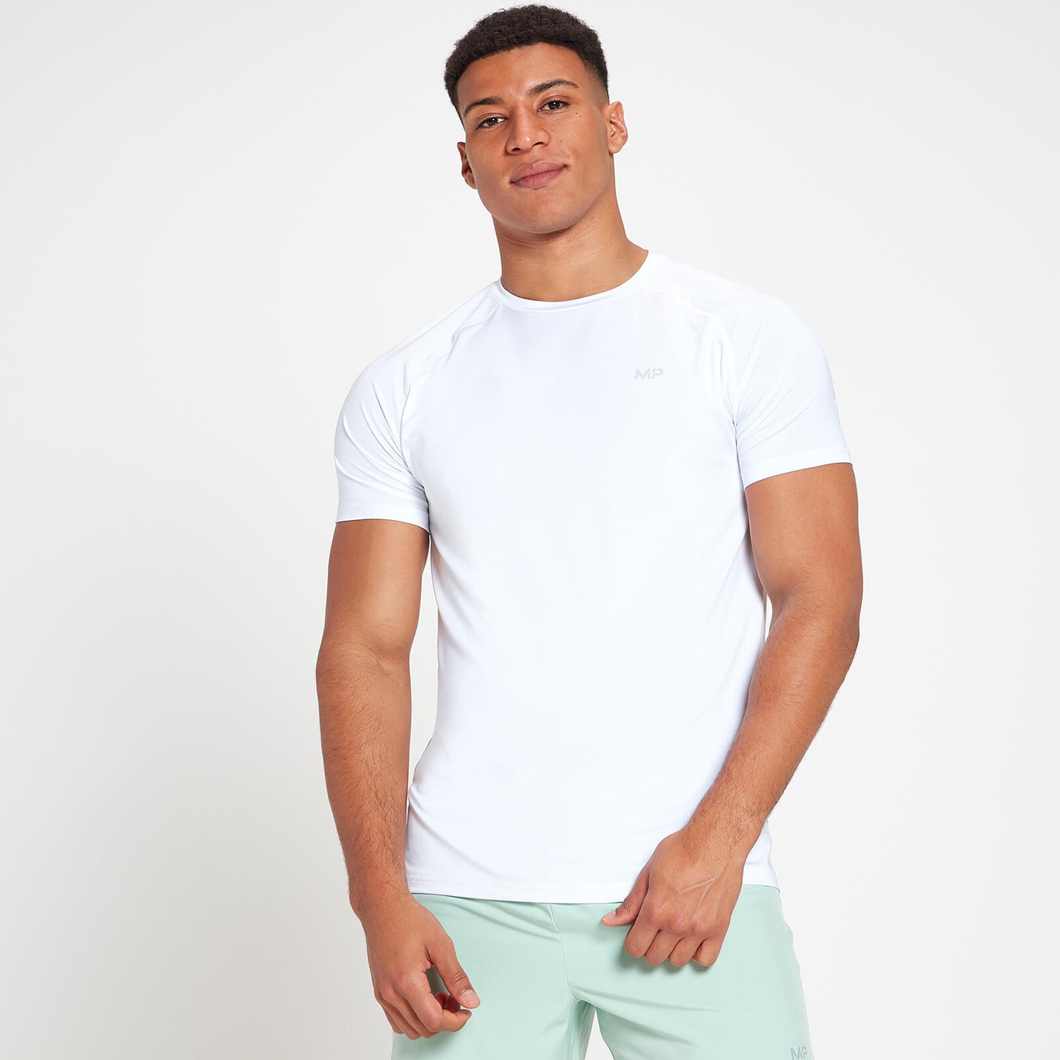 Męski T-shirt z krótkimi rękawami z kolekcji Velocity MP – biały - XL