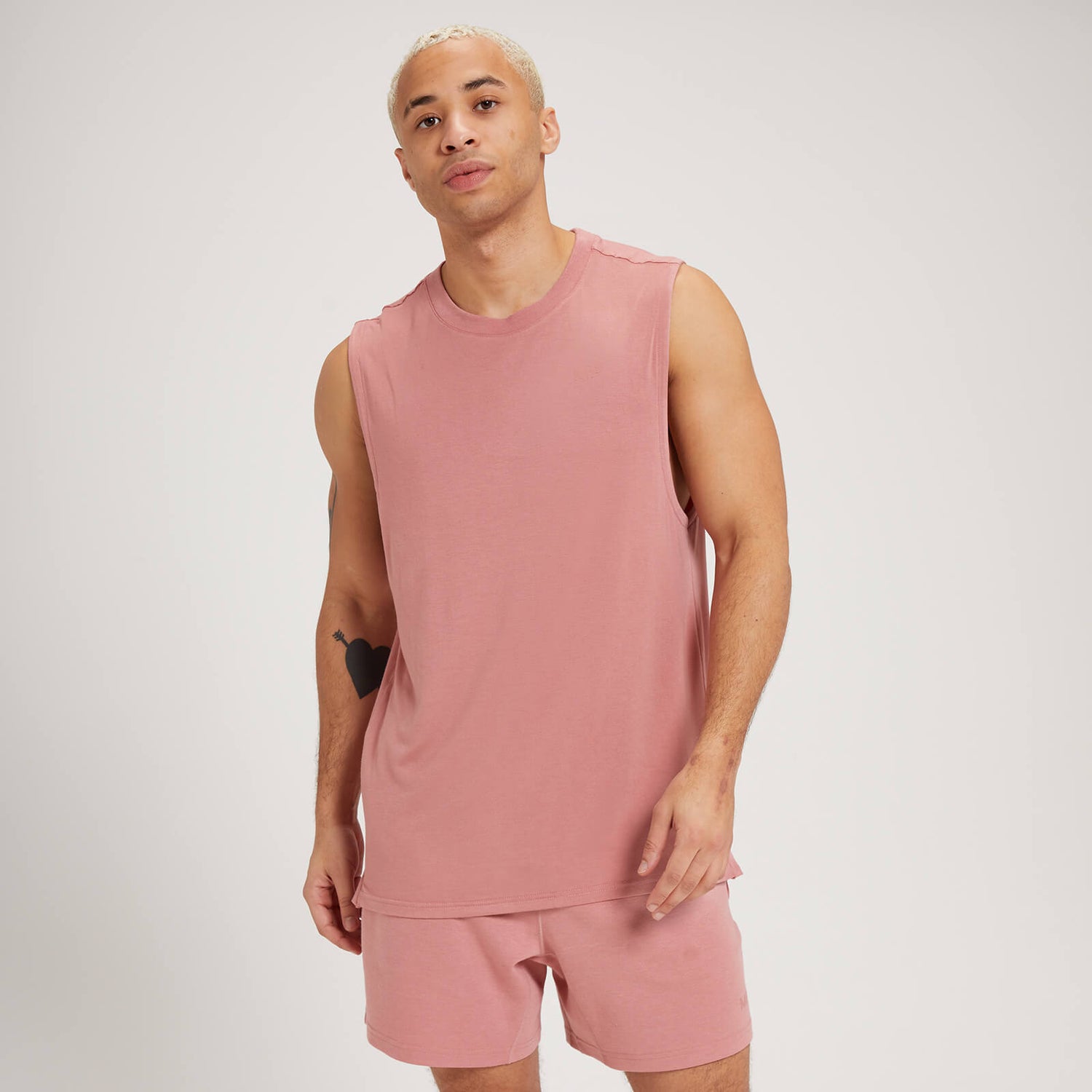 MP pánské tričko bez rukávů Composure – seprané růžové