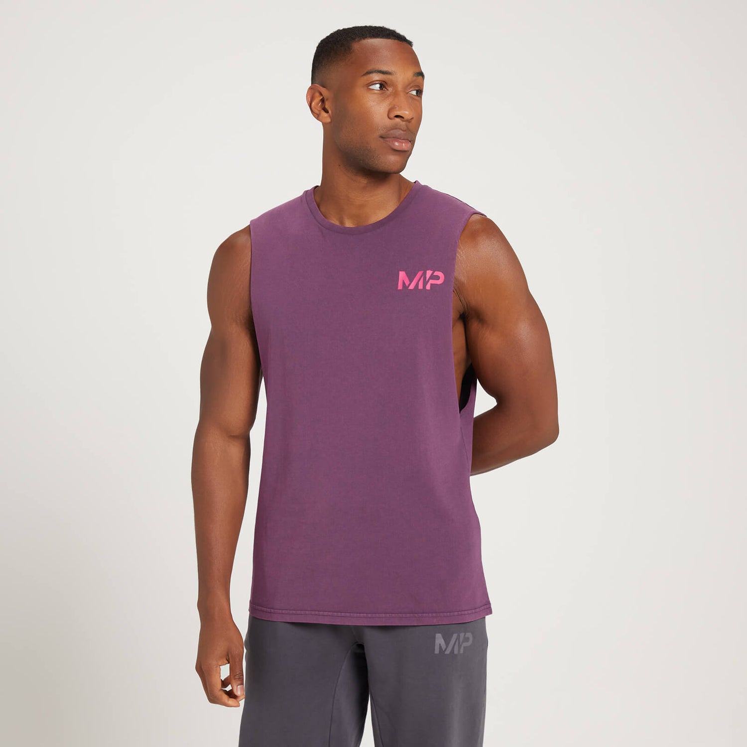 MP moška majica brez rokavov Adapt, sprana - temno vijolična - S