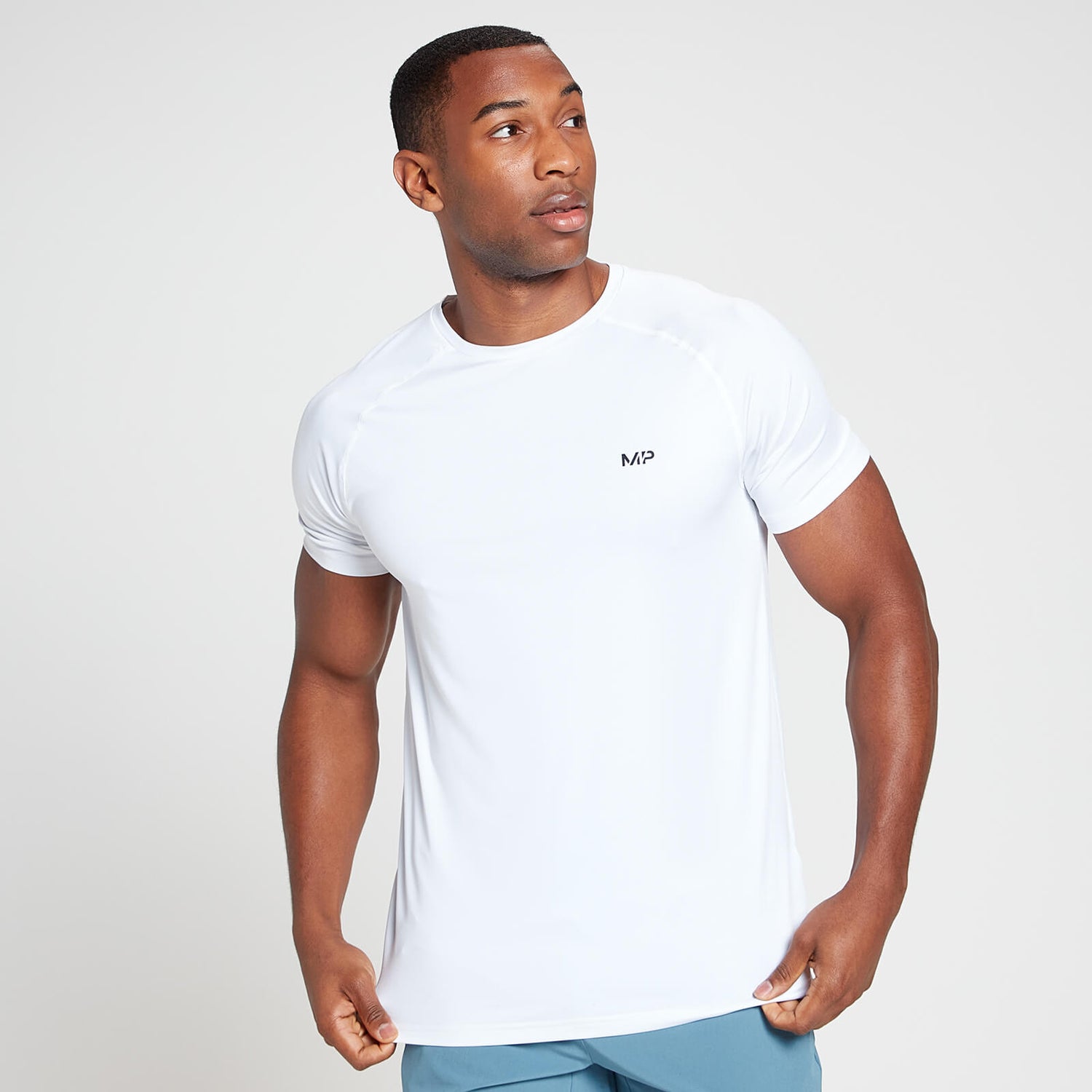 MP Men's Run Graphic Training Short Sleeve T-Shirt - White - XS