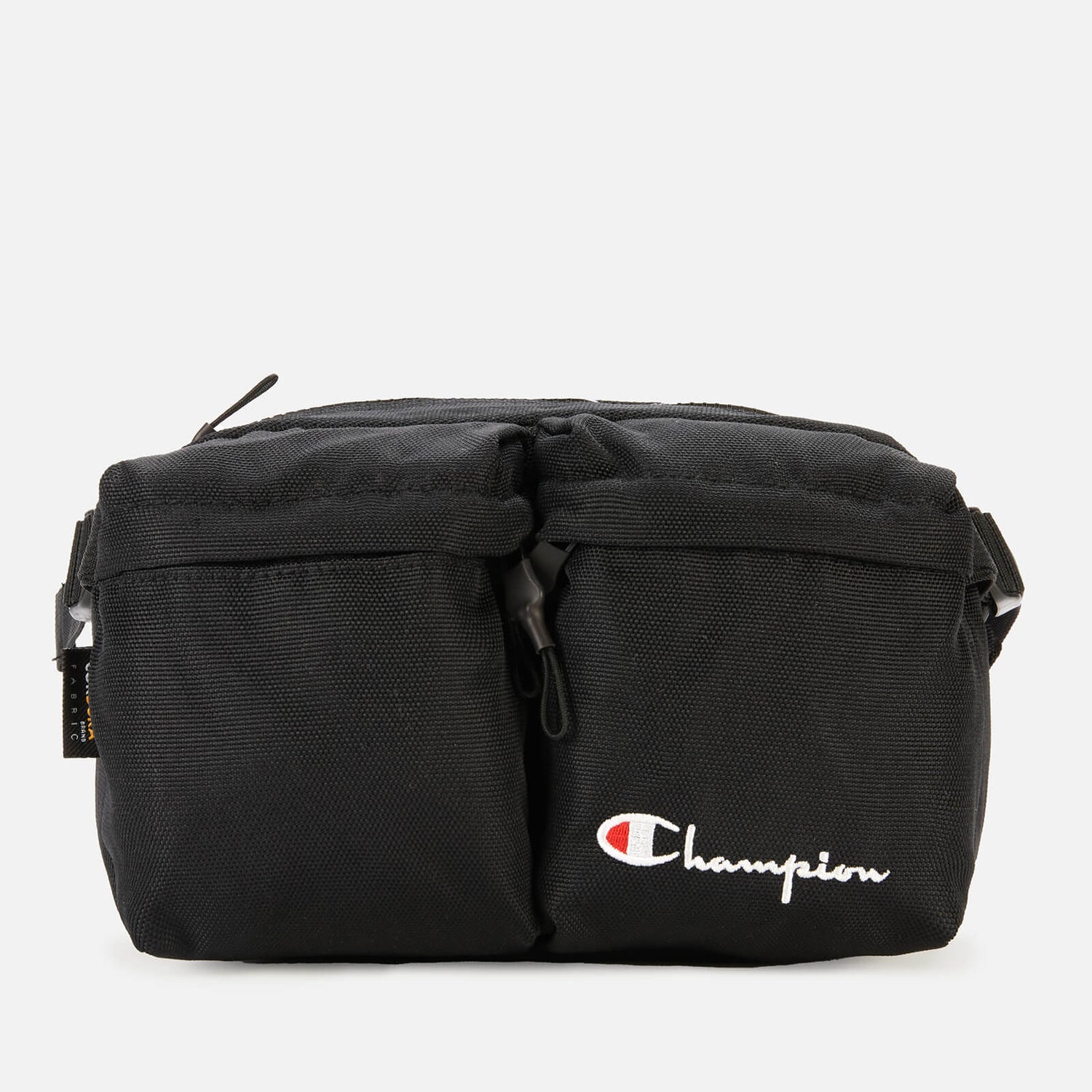Champion Men's Double Zip Pocket Script Logo Belt Bag - Black