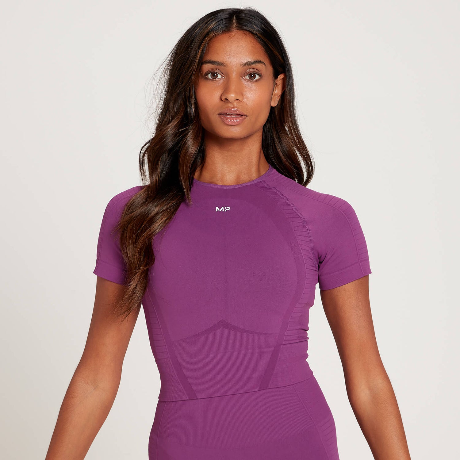 MP Women's Tempo Seamless Short Sleeve Crop Top - Purple - XS