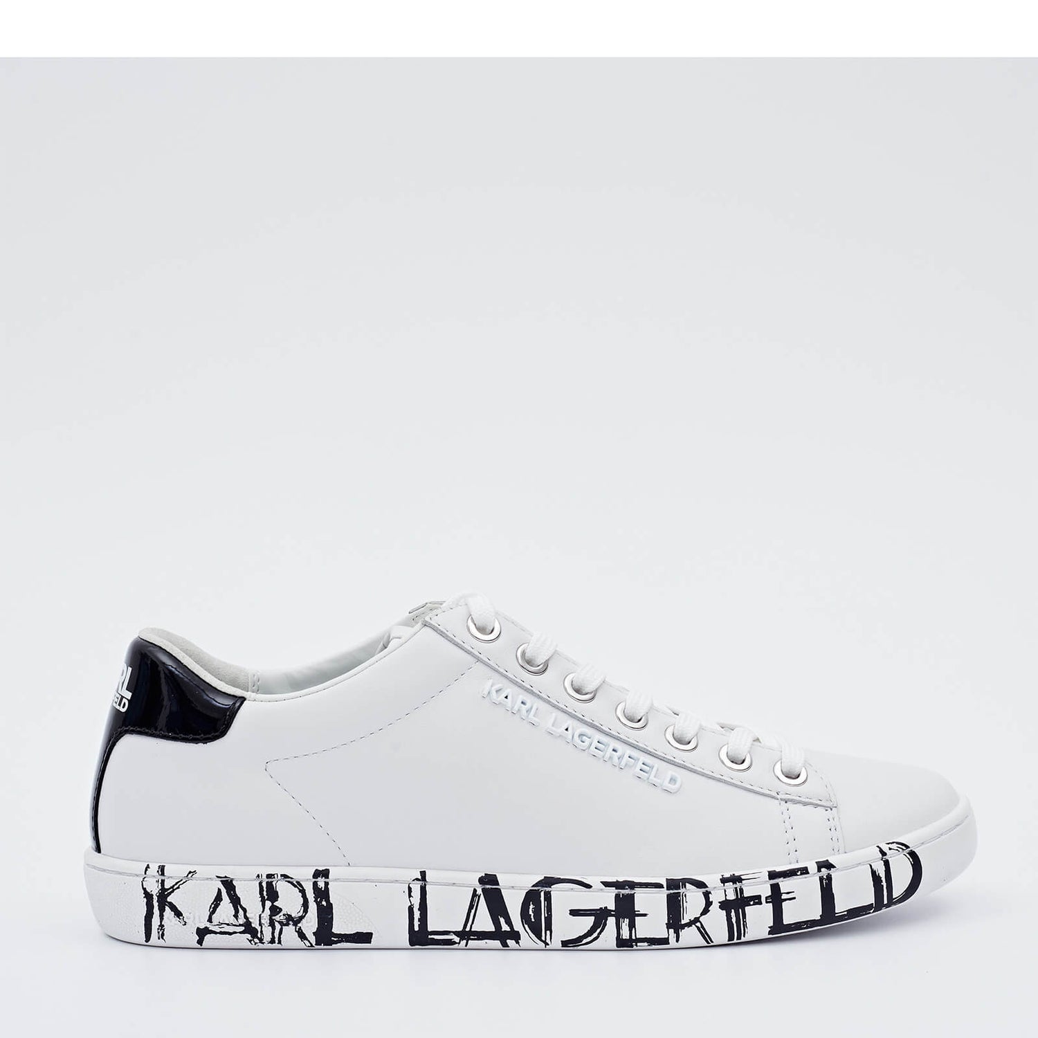 KARL LAGERFELD Women's Kupsole II Art Deco Leather Trainers - White