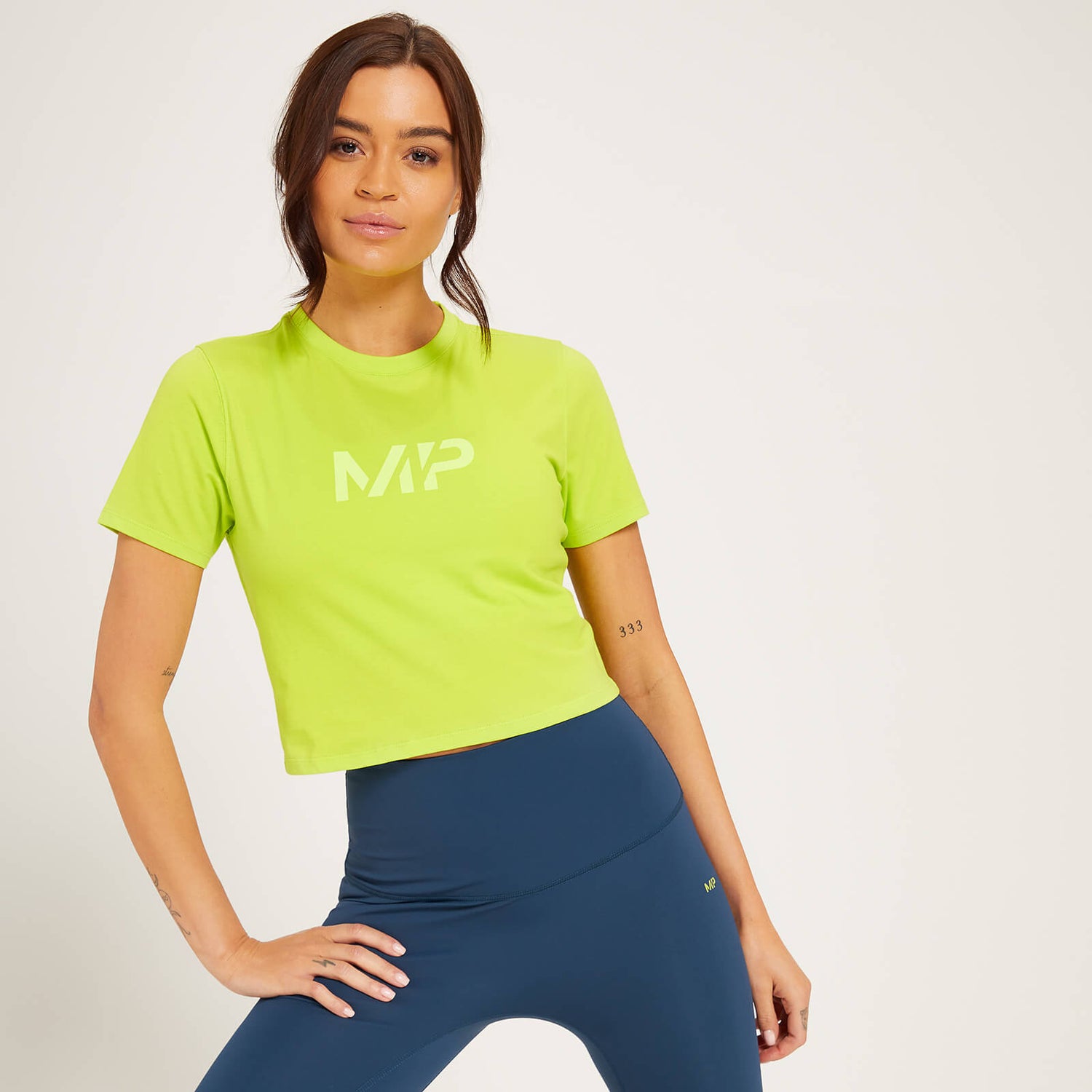 MP Adapt rövid ujjú női Crop trikó - Lime-zöld - XXS