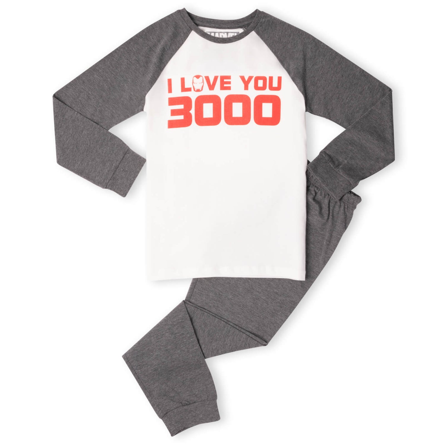 Marvel I Love You 3000 Kids' Pyjamas - White/Grey