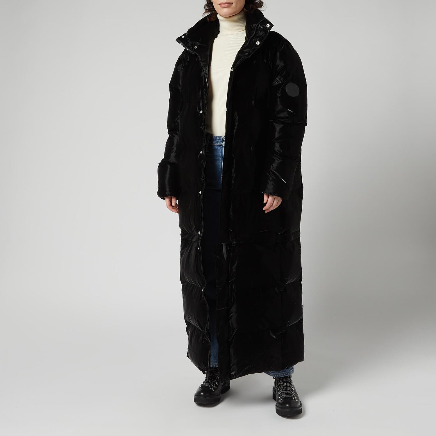 Rains Extra Long Puffer Coat - Velvet Black - XS/S