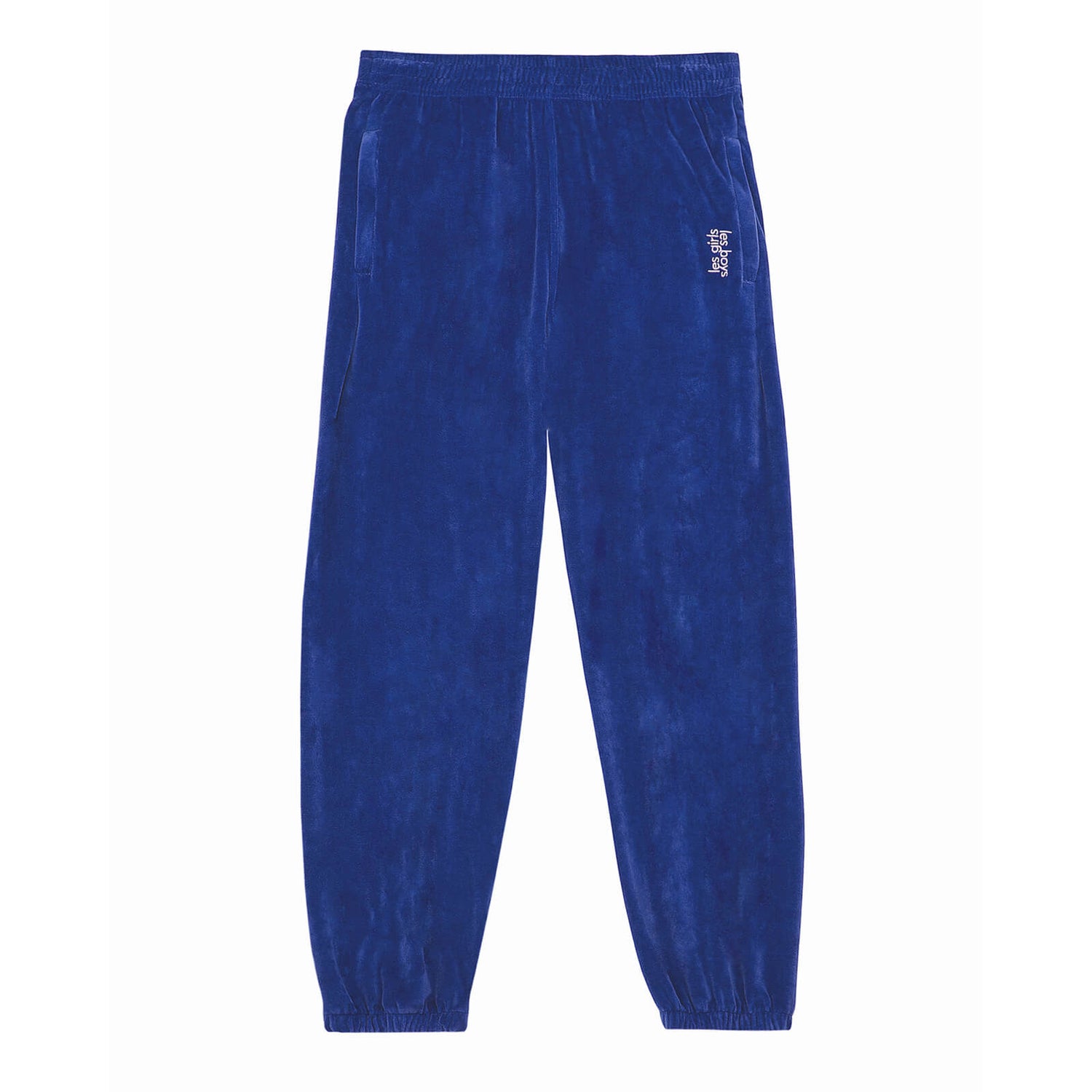 Les Girls Les Boys Women's Velour Sweats Loose Fit Joggers - Blue