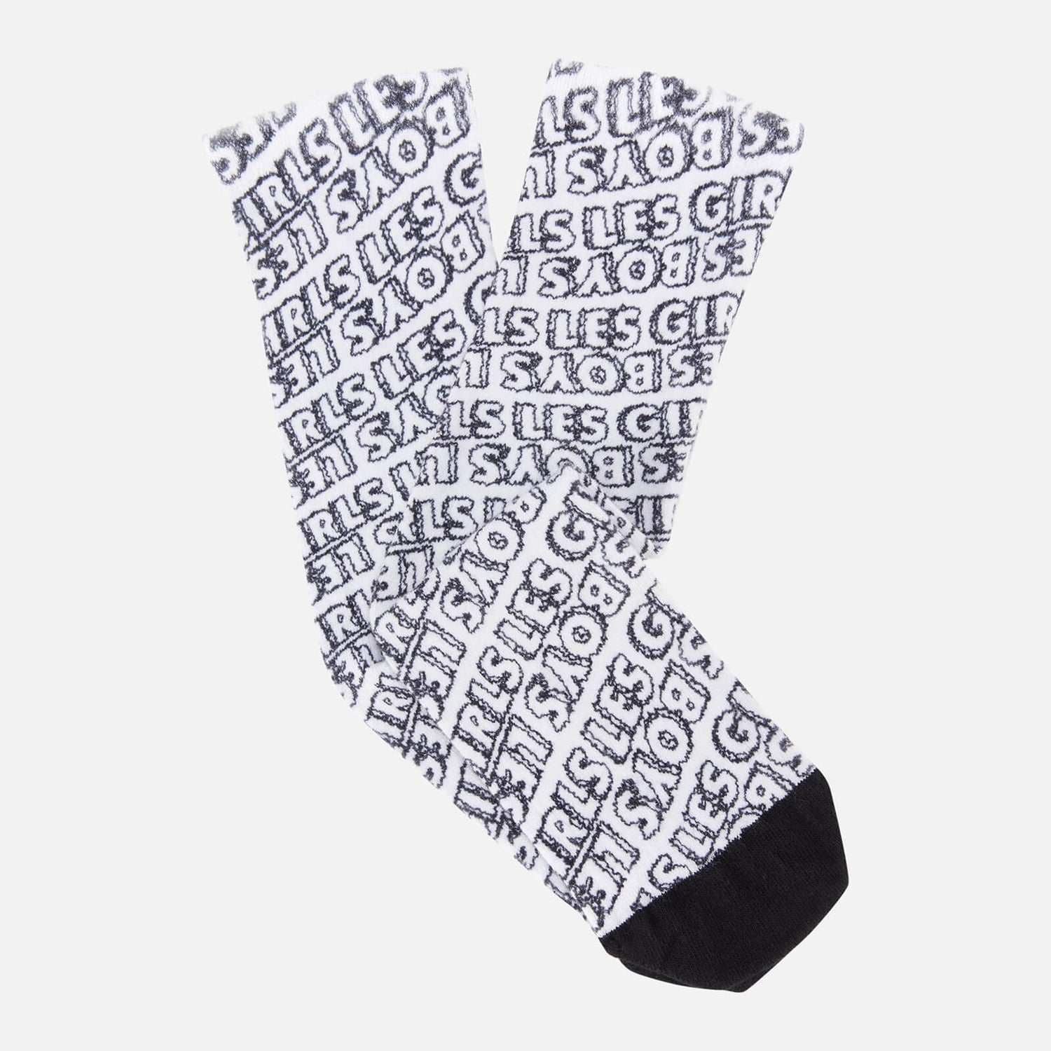 Les Girls Les Boys Women's Lglb Allover Printed Socks - White/Black - S