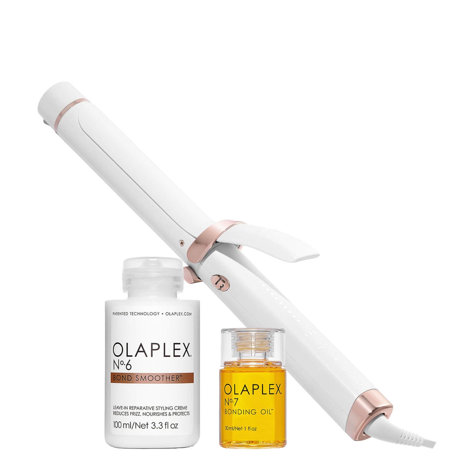 SkinStore Exclusive T3 Curl ID Curling Iron and Olaplex No 6 & 7 Kit