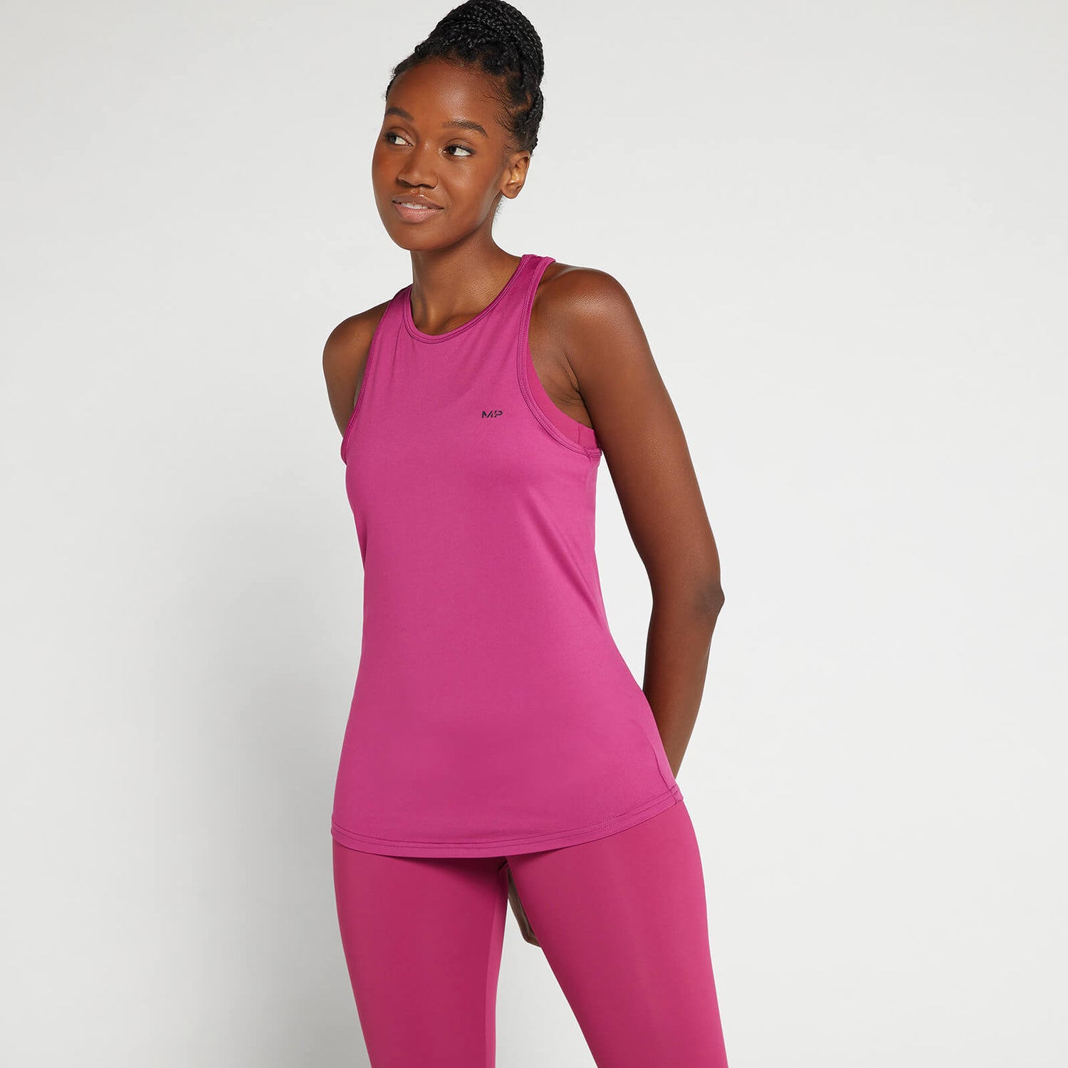 Damska koszulka bez rękawów z plecami w stylu racerback z kolekcji MP – Deep Pink - XXS