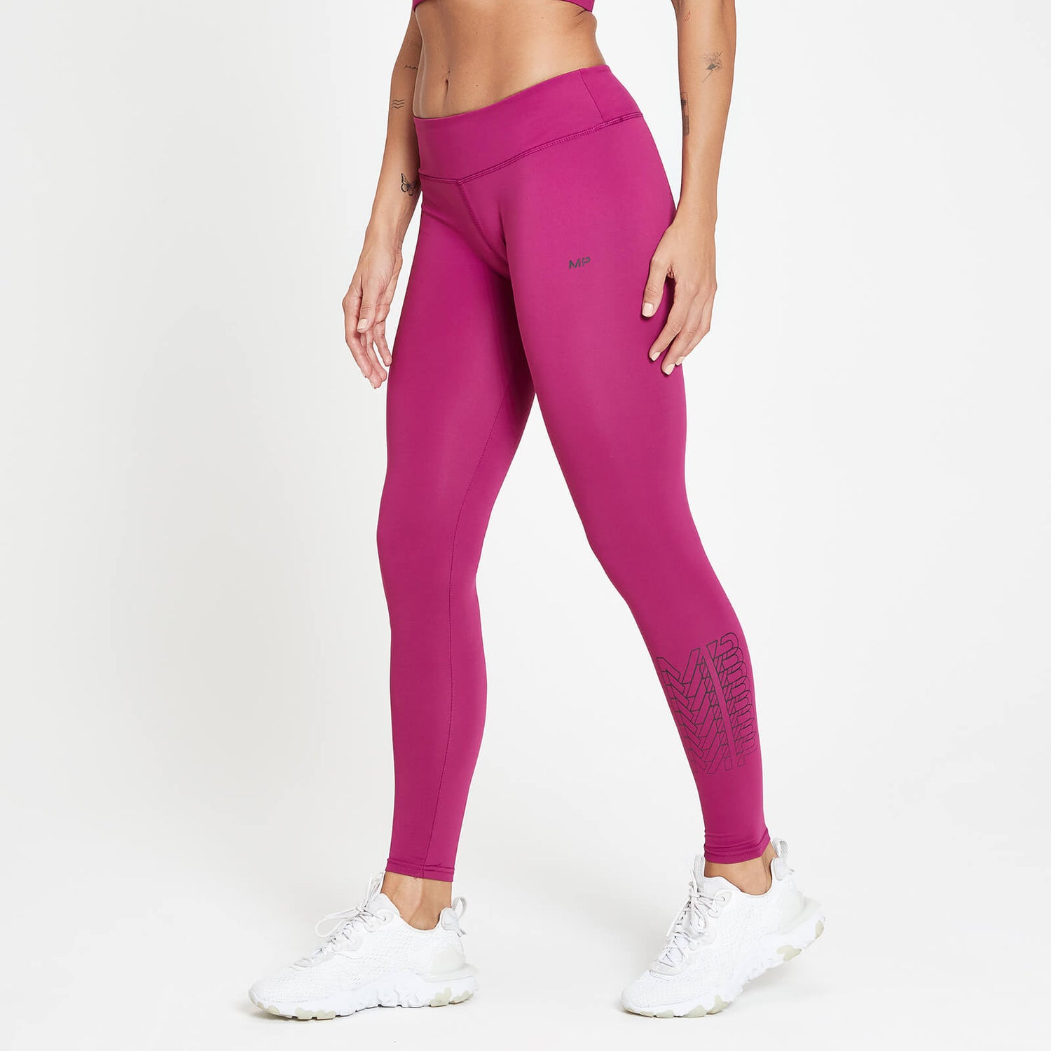 Damskie legginsy treningowe z kolekcji MP – Deep Pink - XS