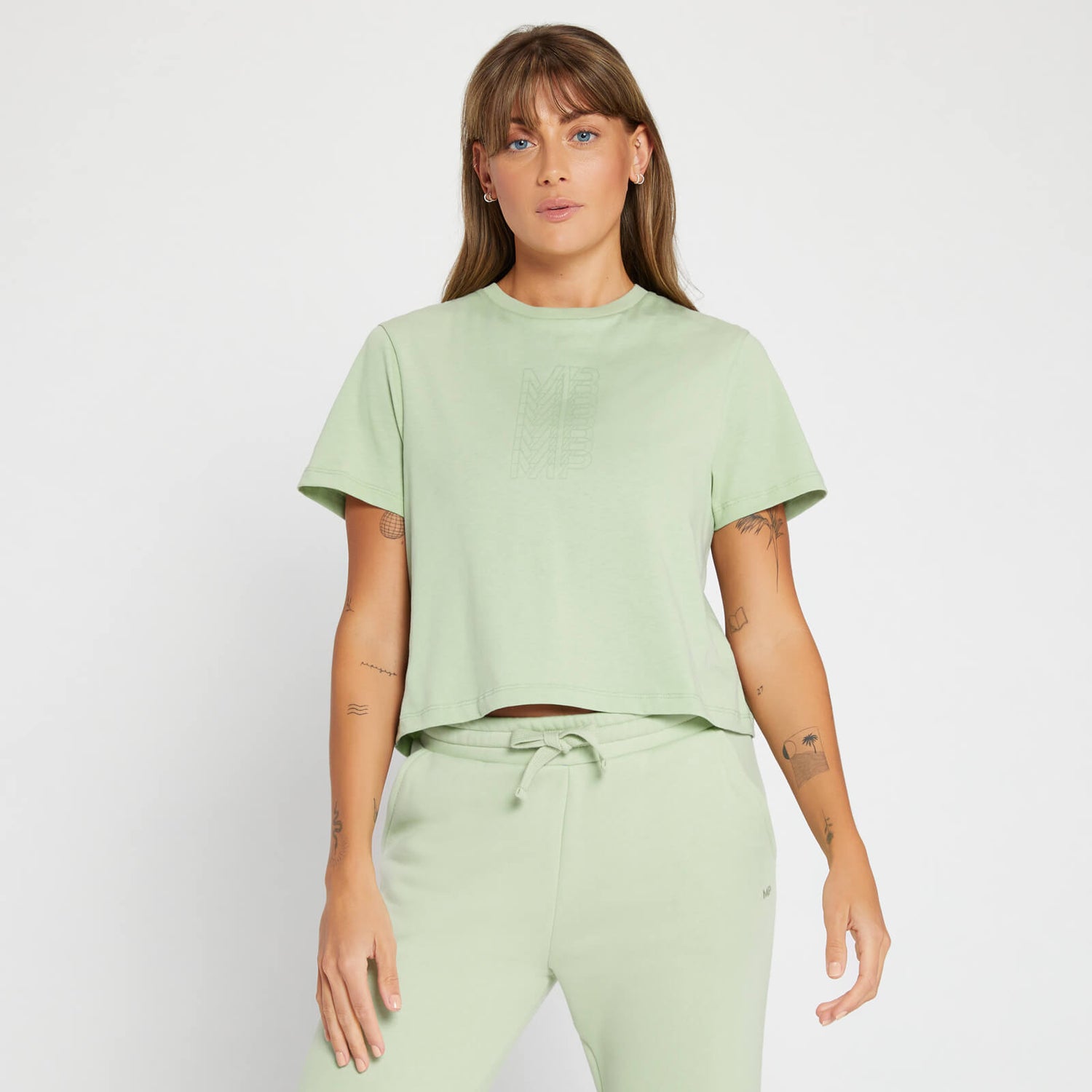 MP Women's Repeat MP Crop T-Shirt - Frost Green